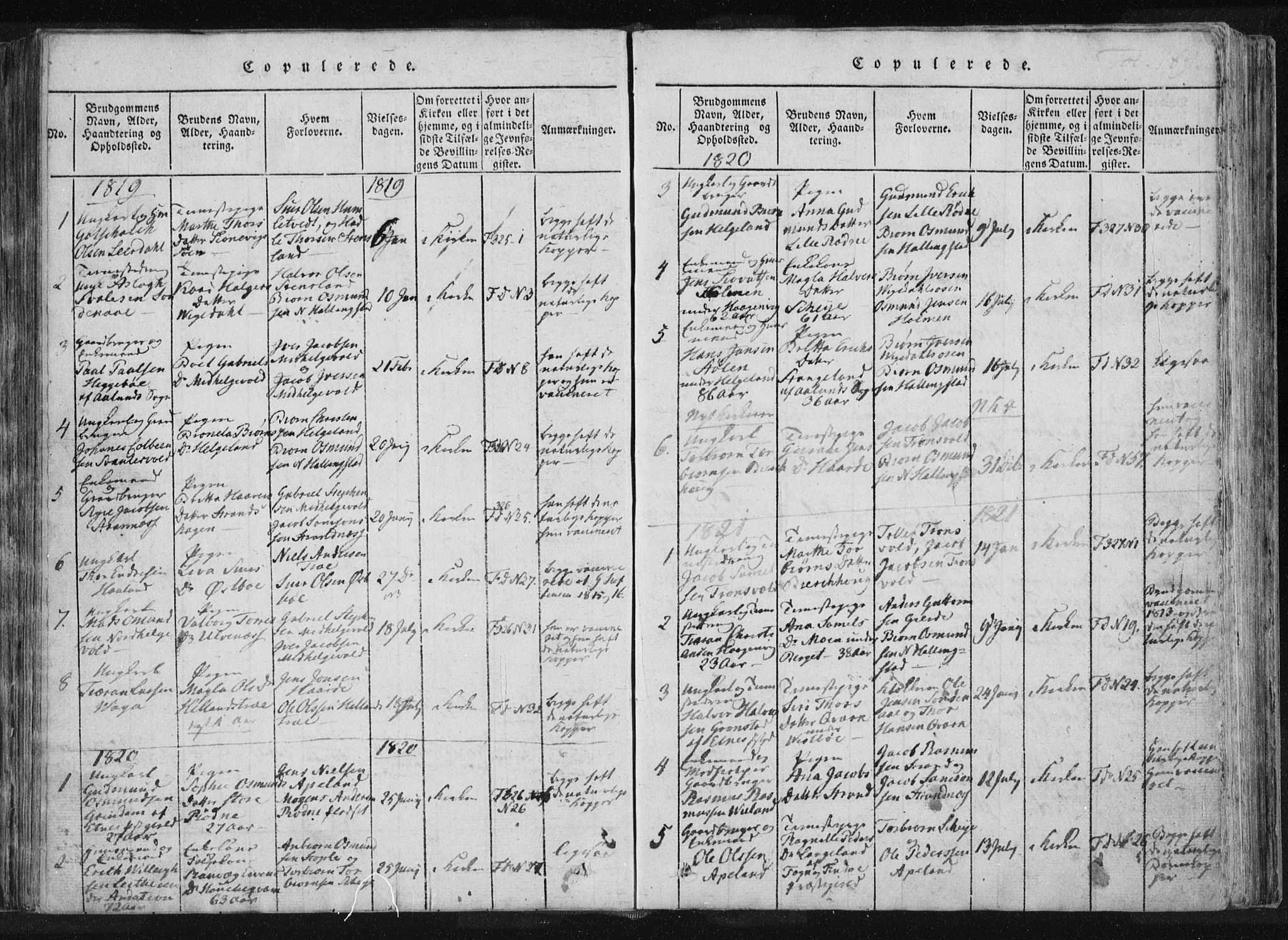 Vikedal sokneprestkontor, AV/SAST-A-101840/01/IV: Parish register (official) no. A 4, 1816-1850, p. 189