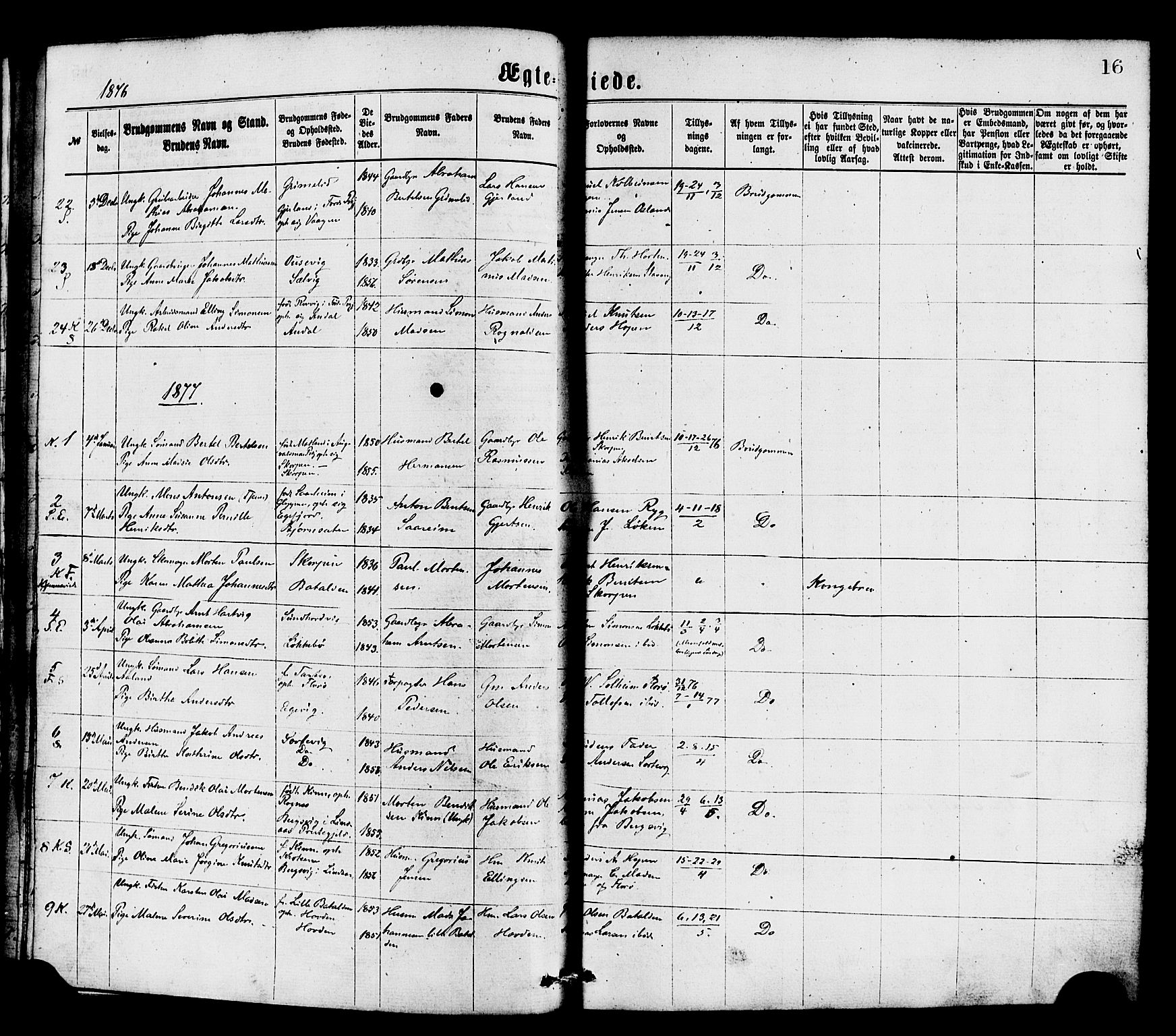 Kinn sokneprestembete, AV/SAB-A-80801/H/Haa/Haaa/L0013: Parish register (official) no. A 13, 1870-1885, p. 16