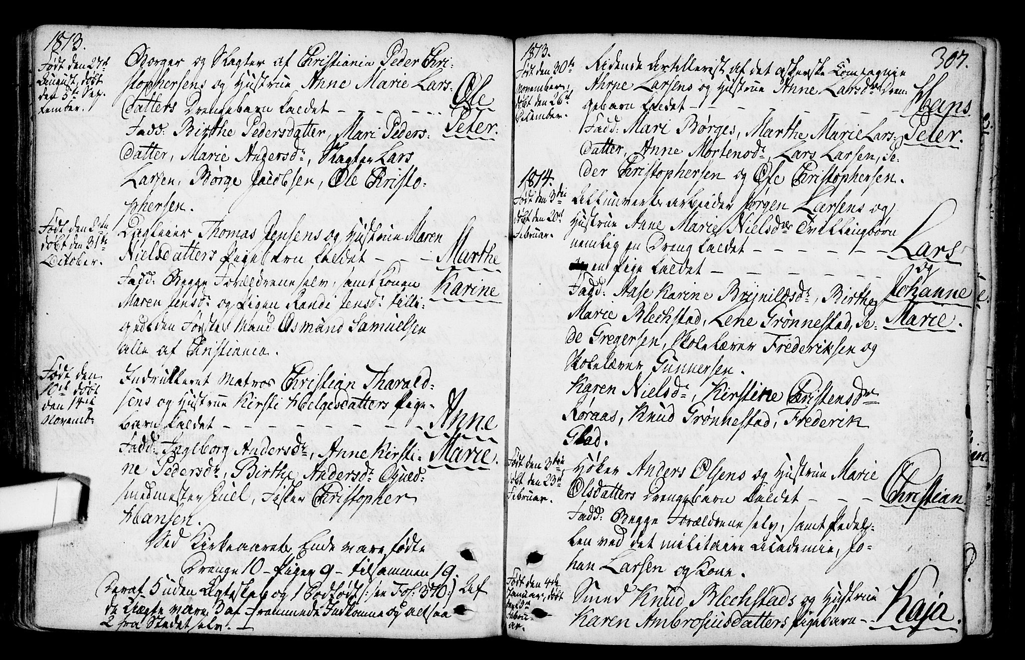 Gamlebyen prestekontor Kirkebøker, SAO/A-10884/F/Fa/L0001: Parish register (official) no. 1, 1734-1818, p. 307