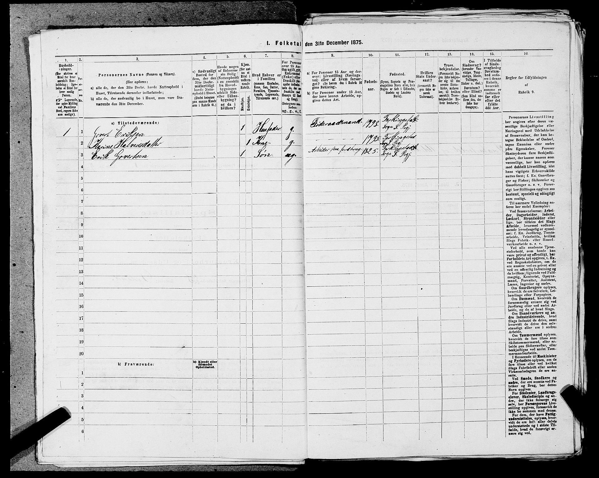 SAST, 1875 census for 1150L Skudenes/Falnes, Åkra og Ferkingstad, 1875, p. 1058