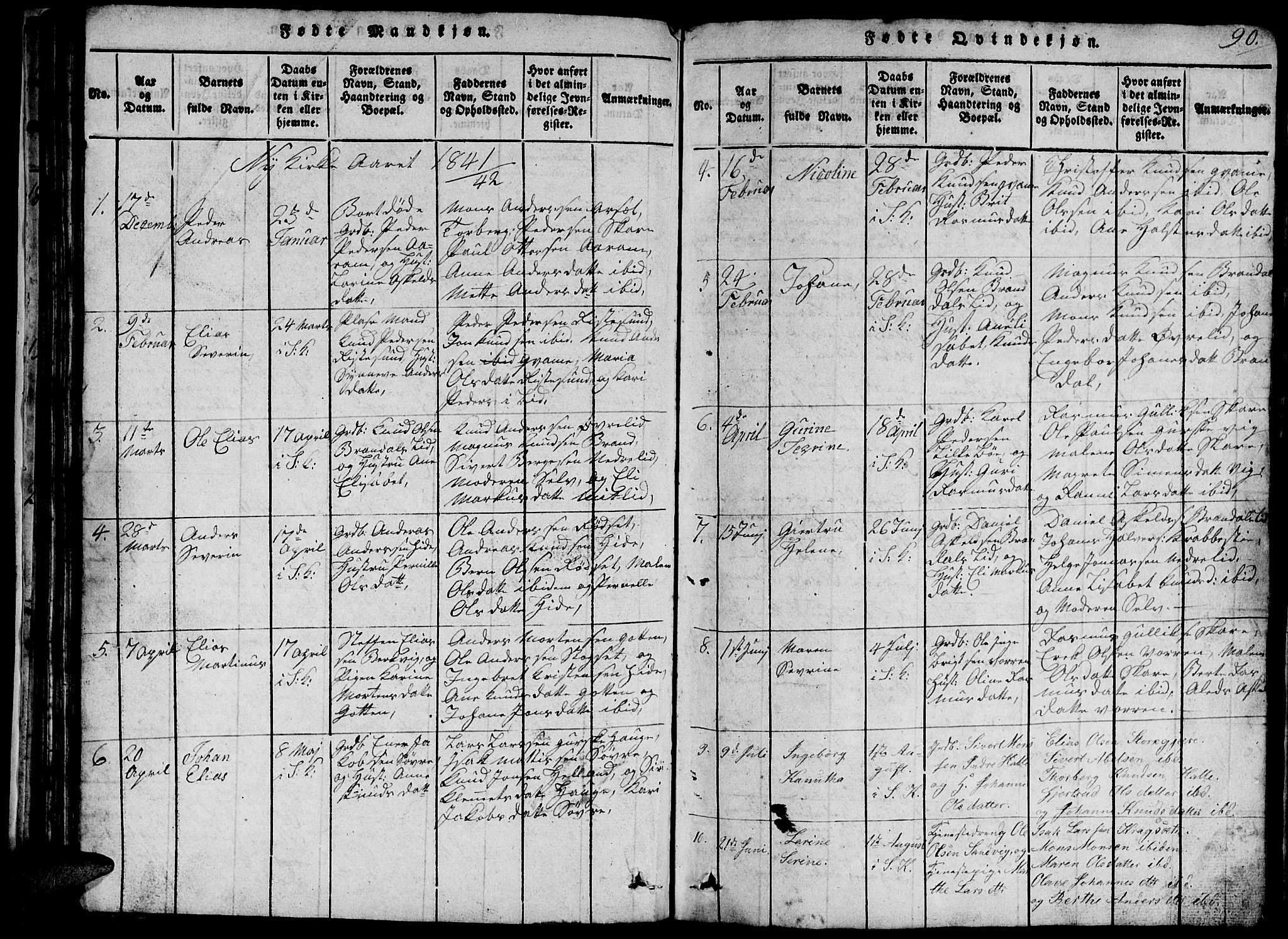 Ministerialprotokoller, klokkerbøker og fødselsregistre - Møre og Romsdal, SAT/A-1454/503/L0046: Parish register (copy) no. 503C01, 1816-1842, p. 90