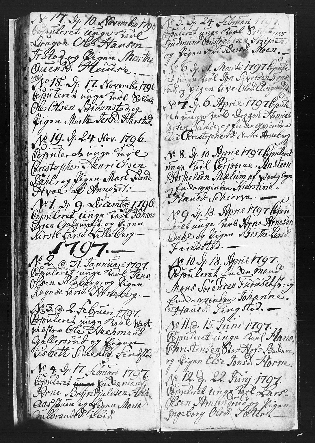 Romedal prestekontor, SAH/PREST-004/L/L0002: Parish register (copy) no. 2, 1795-1800, p. 124-125