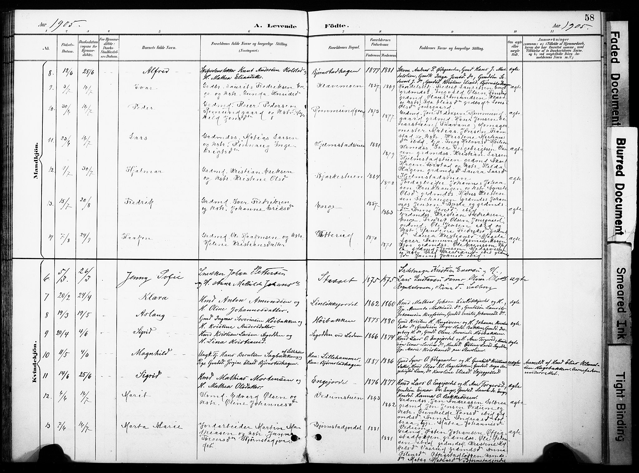 Øyer prestekontor, AV/SAH-PREST-084/H/Ha/Haa/L0011: Parish register (official) no. 11, 1894-1905, p. 58