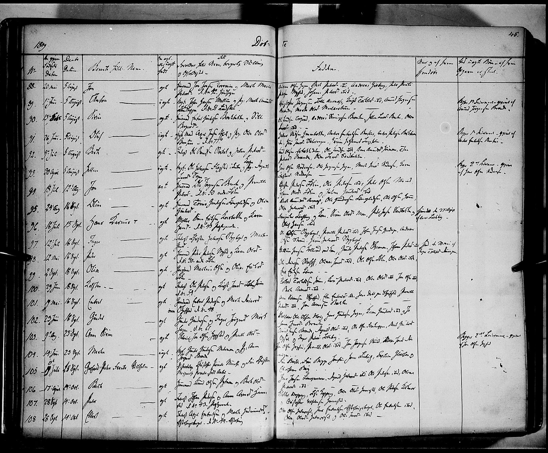 Elverum prestekontor, AV/SAH-PREST-044/H/Ha/Haa/L0009: Parish register (official) no. 9, 1843-1856, p. 45