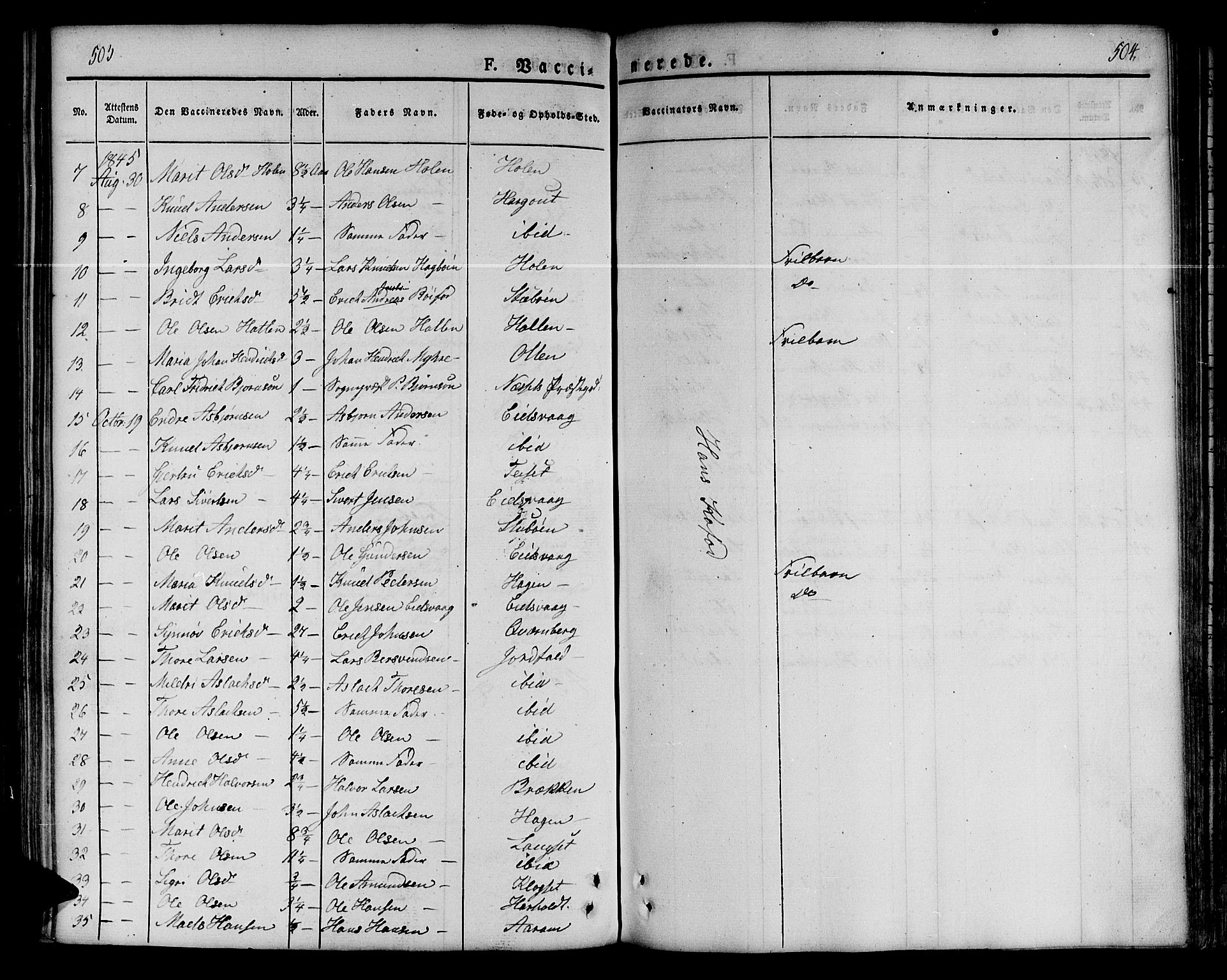 Ministerialprotokoller, klokkerbøker og fødselsregistre - Møre og Romsdal, AV/SAT-A-1454/551/L0624: Parish register (official) no. 551A04, 1831-1845, p. 503-504