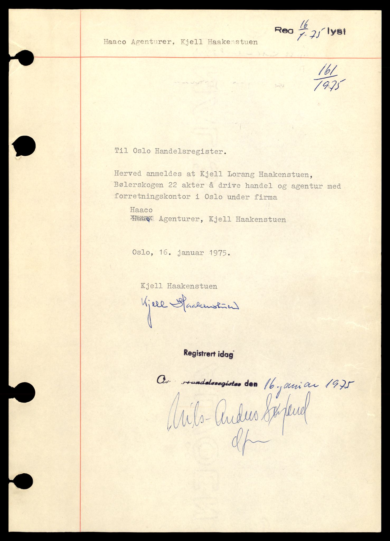 Oslo byfogd, Handelsregisteret, AV/SAT-A-10867/G/Gb/Gba/L0015: Enkeltmannsforetak, Ha-Han, 1944-1990