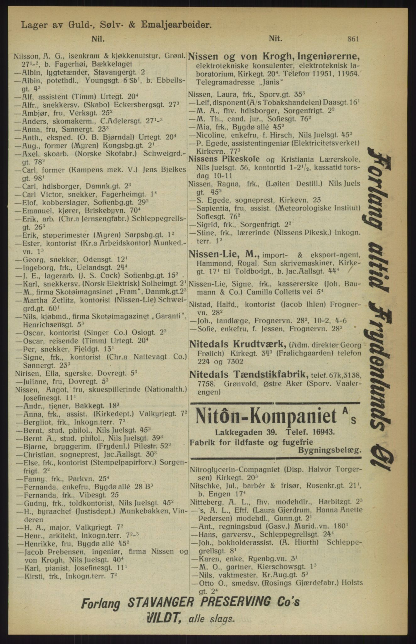 Kristiania/Oslo adressebok, PUBL/-, 1914, p. 861