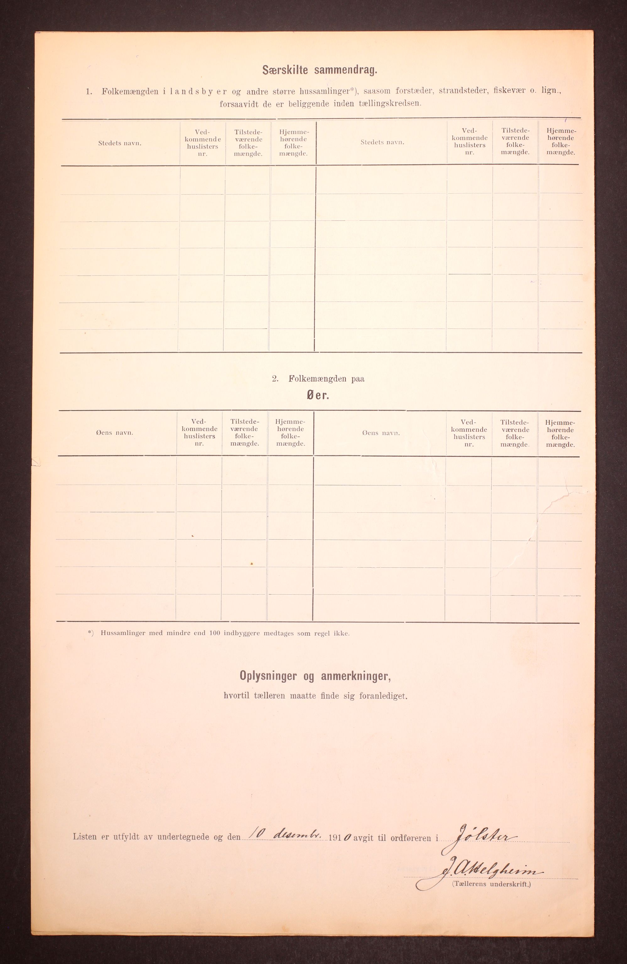 RA, 1910 census for Jølster, 1910, p. 15