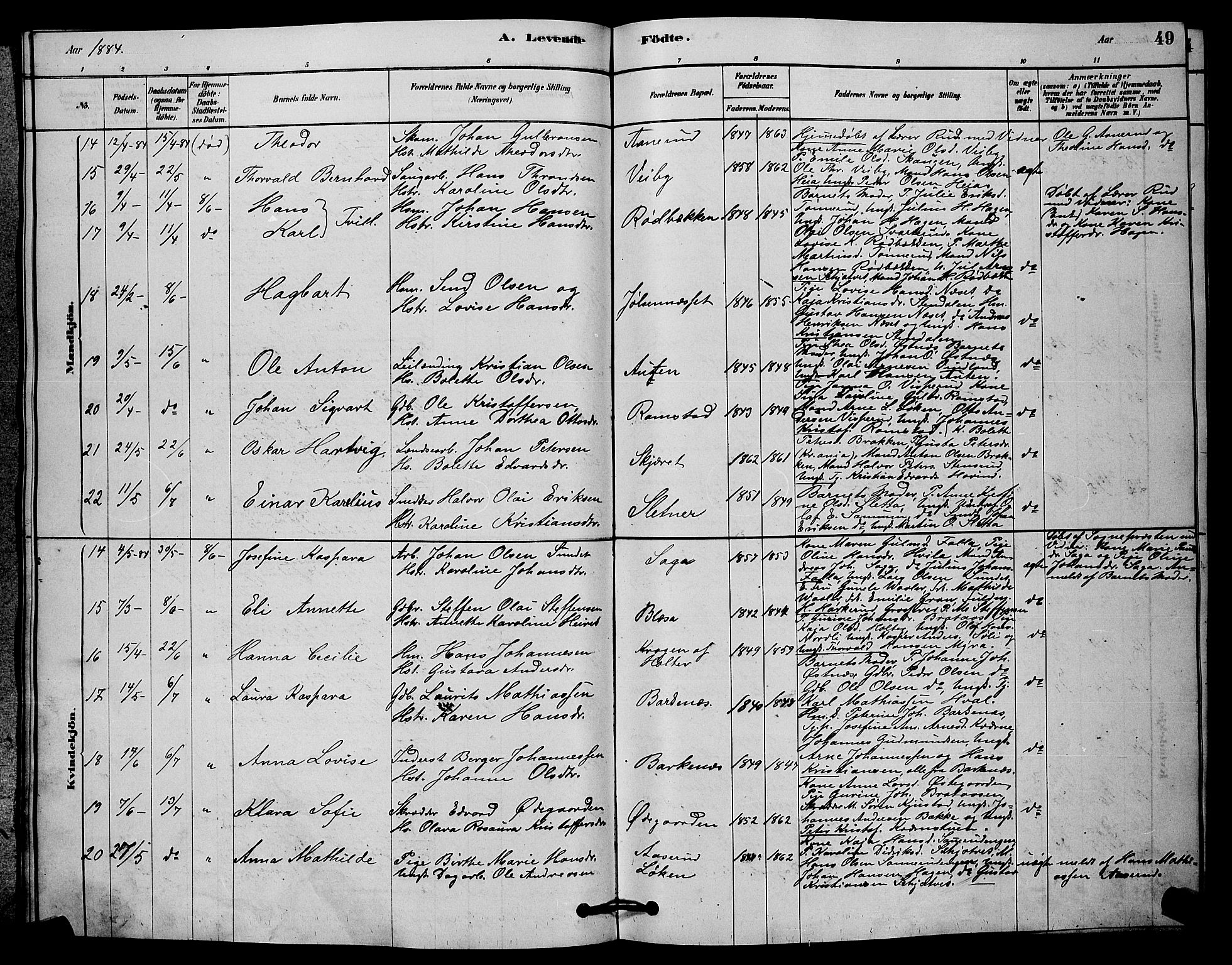 Fet prestekontor Kirkebøker, AV/SAO-A-10370a/G/Ga/L0006: Parish register (copy) no. I 6, 1878-1891, p. 49