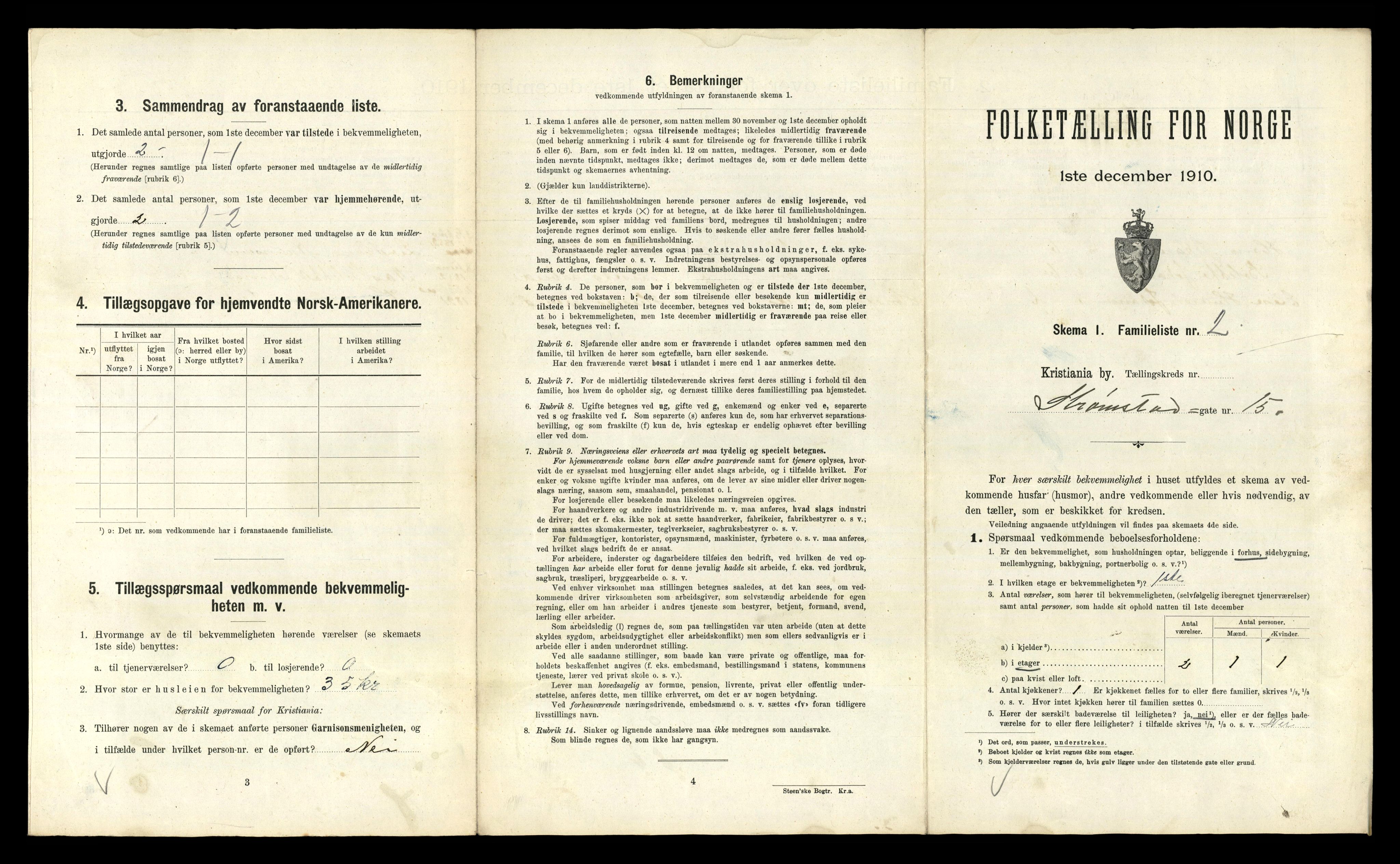 RA, 1910 census for Kristiania, 1910, p. 100275