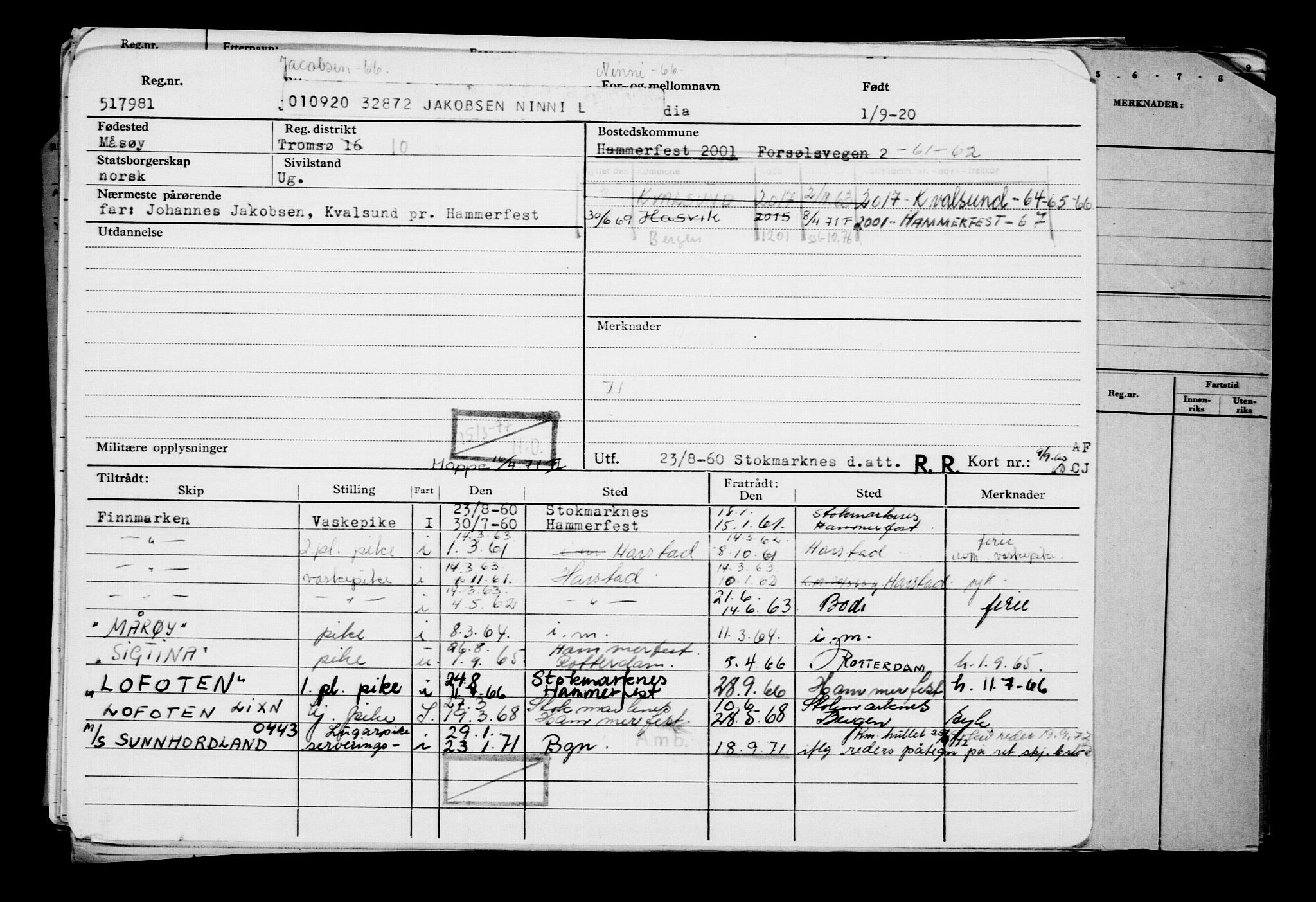 Direktoratet for sjømenn, AV/RA-S-3545/G/Gb/L0185: Hovedkort, 1920, p. 3