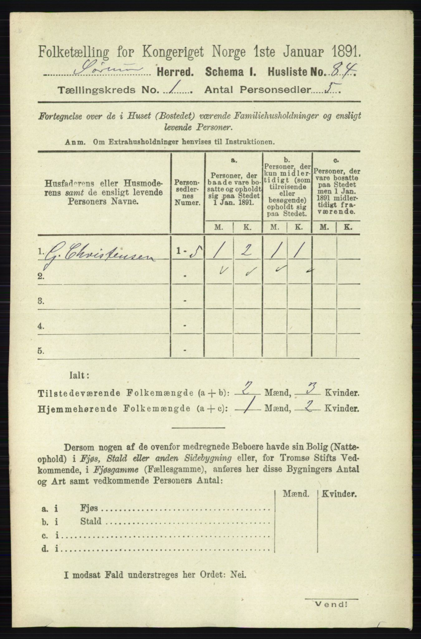 RA, 1891 census for 0226 Sørum, 1891, p. 103