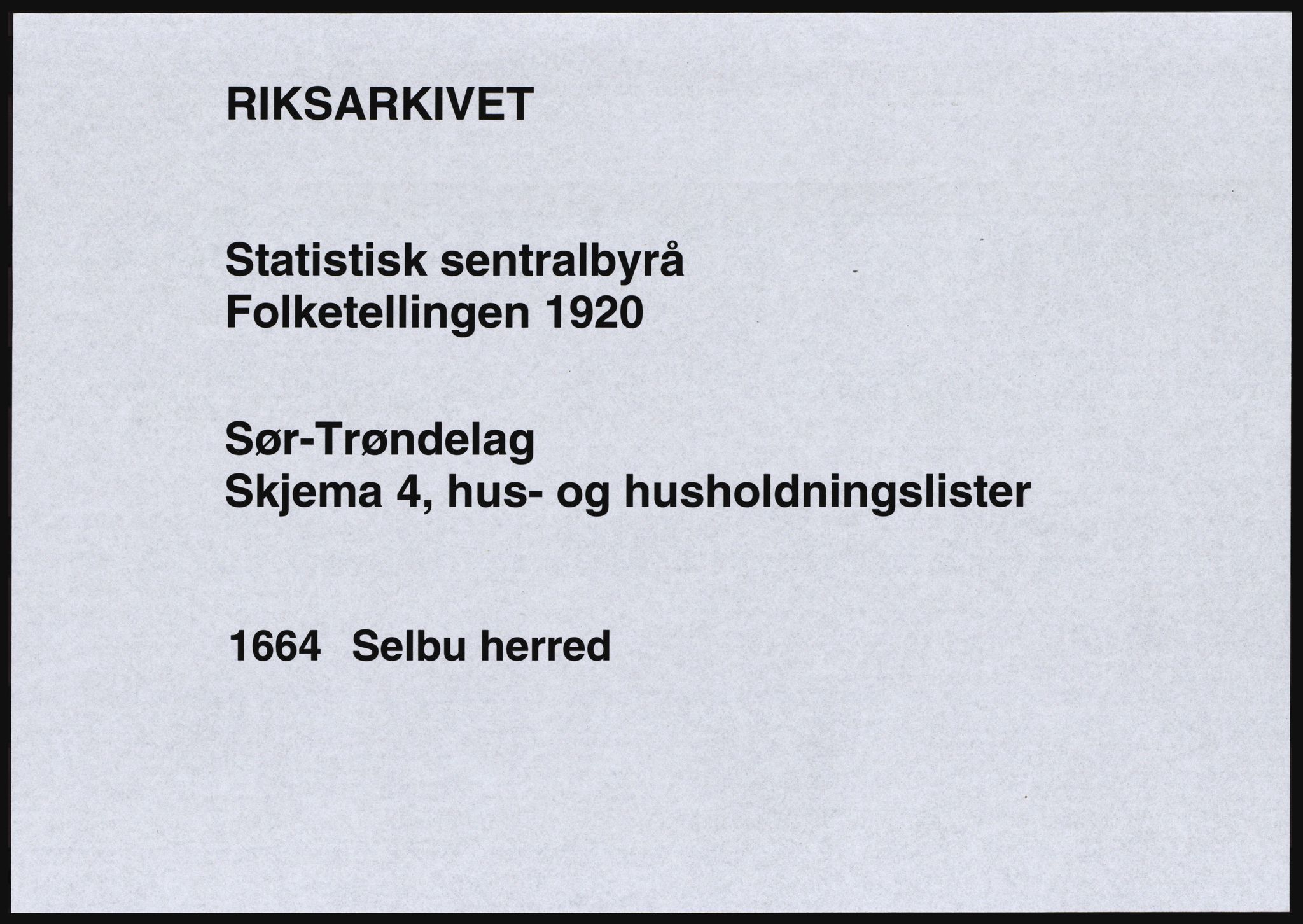 SAT, 1920 census for Selbu, 1920, p. 68