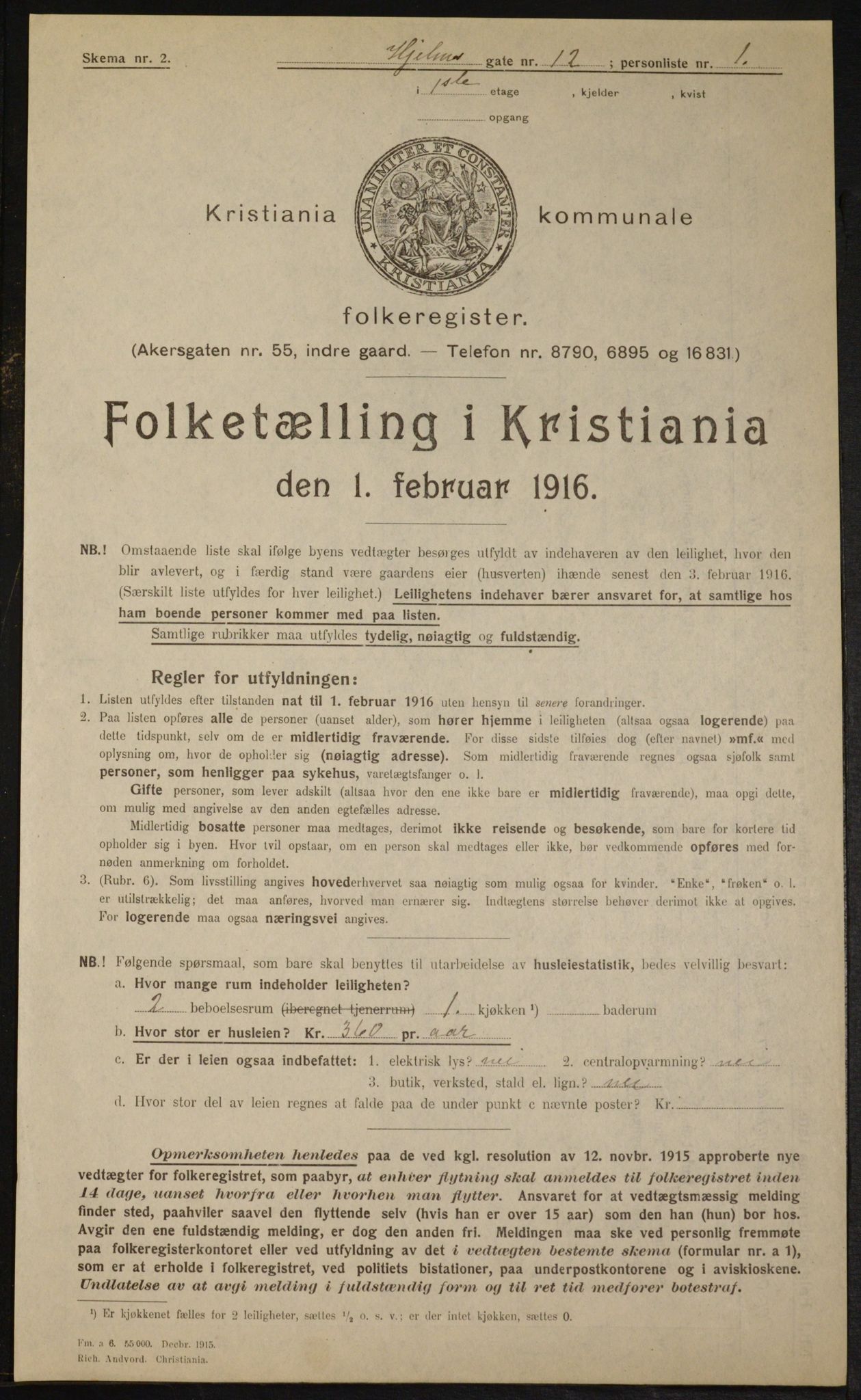 OBA, Municipal Census 1916 for Kristiania, 1916, p. 40899