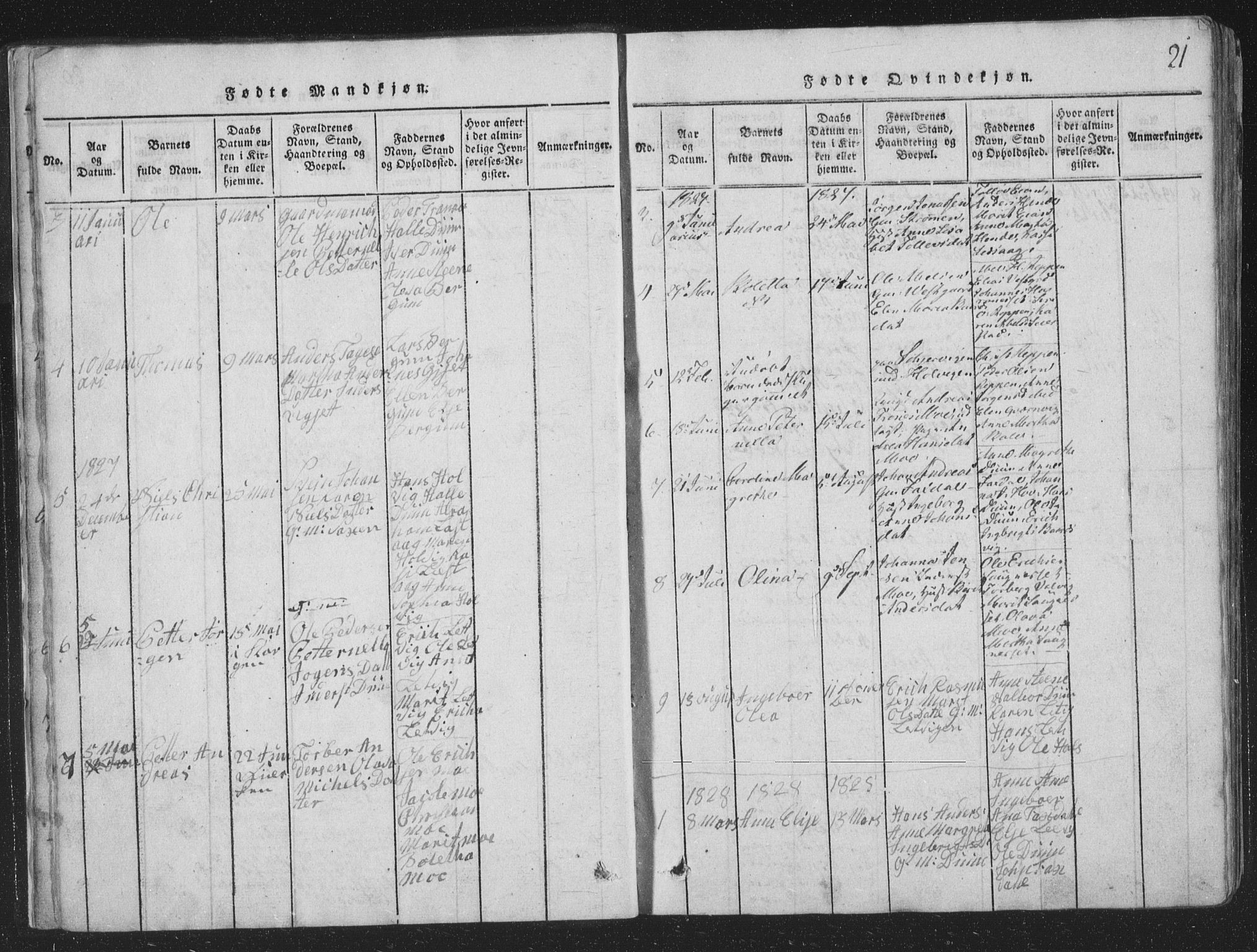 Ministerialprotokoller, klokkerbøker og fødselsregistre - Nord-Trøndelag, SAT/A-1458/773/L0613: Parish register (official) no. 773A04, 1815-1845, p. 21