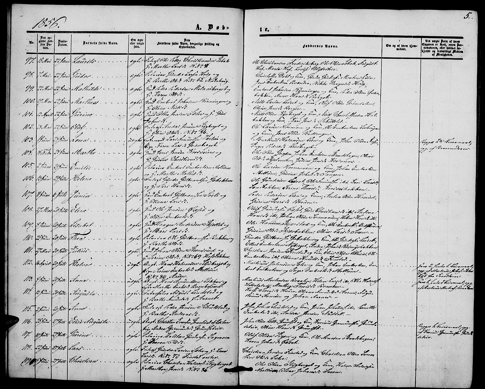 Elverum prestekontor, AV/SAH-PREST-044/H/Ha/Hab/L0003: Parish register (copy) no. 3, 1856-1865, p. 5