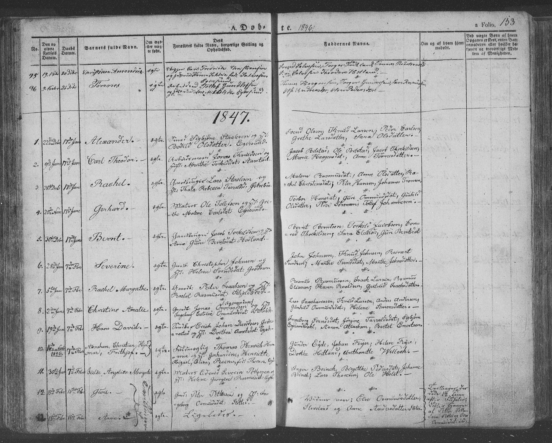 Eigersund sokneprestkontor, AV/SAST-A-101807/S08/L0009: Parish register (official) no. A 9, 1827-1850, p. 153