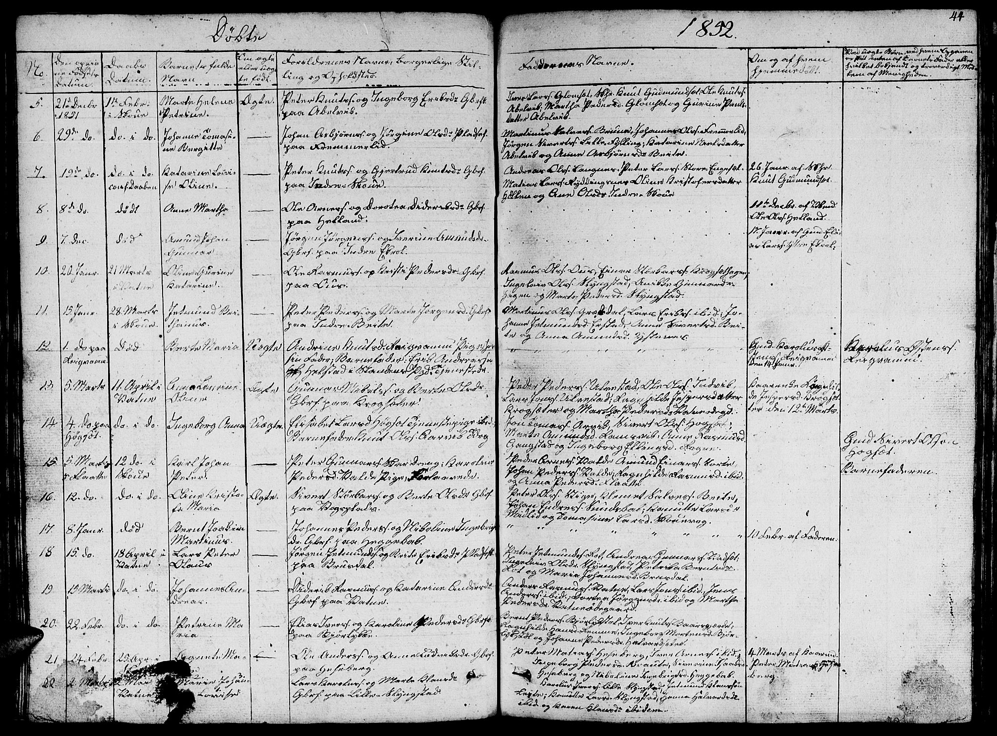 Ministerialprotokoller, klokkerbøker og fødselsregistre - Møre og Romsdal, AV/SAT-A-1454/524/L0362: Parish register (copy) no. 524C03, 1840-1854, p. 44