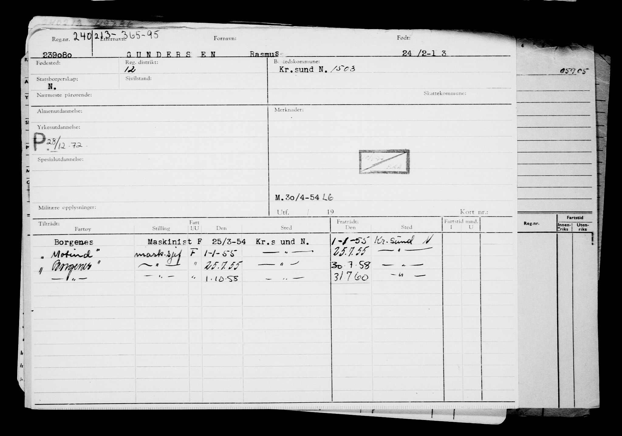 Direktoratet for sjømenn, AV/RA-S-3545/G/Gb/L0110: Hovedkort, 1913, p. 727