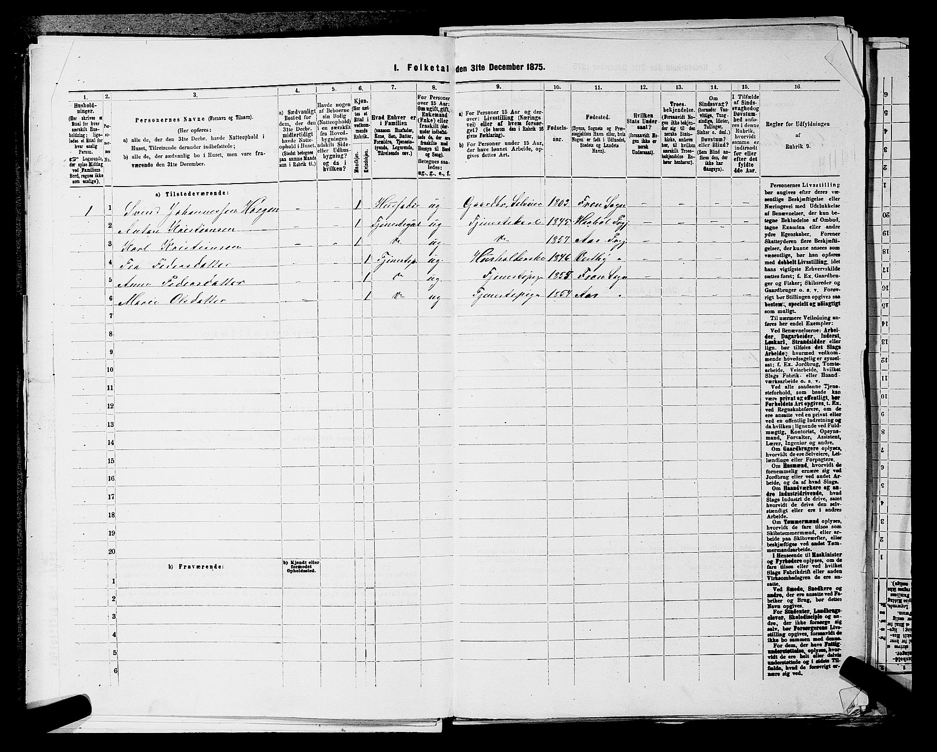 RA, 1875 census for 0215L Drøbak/Frogn, 1875, p. 190