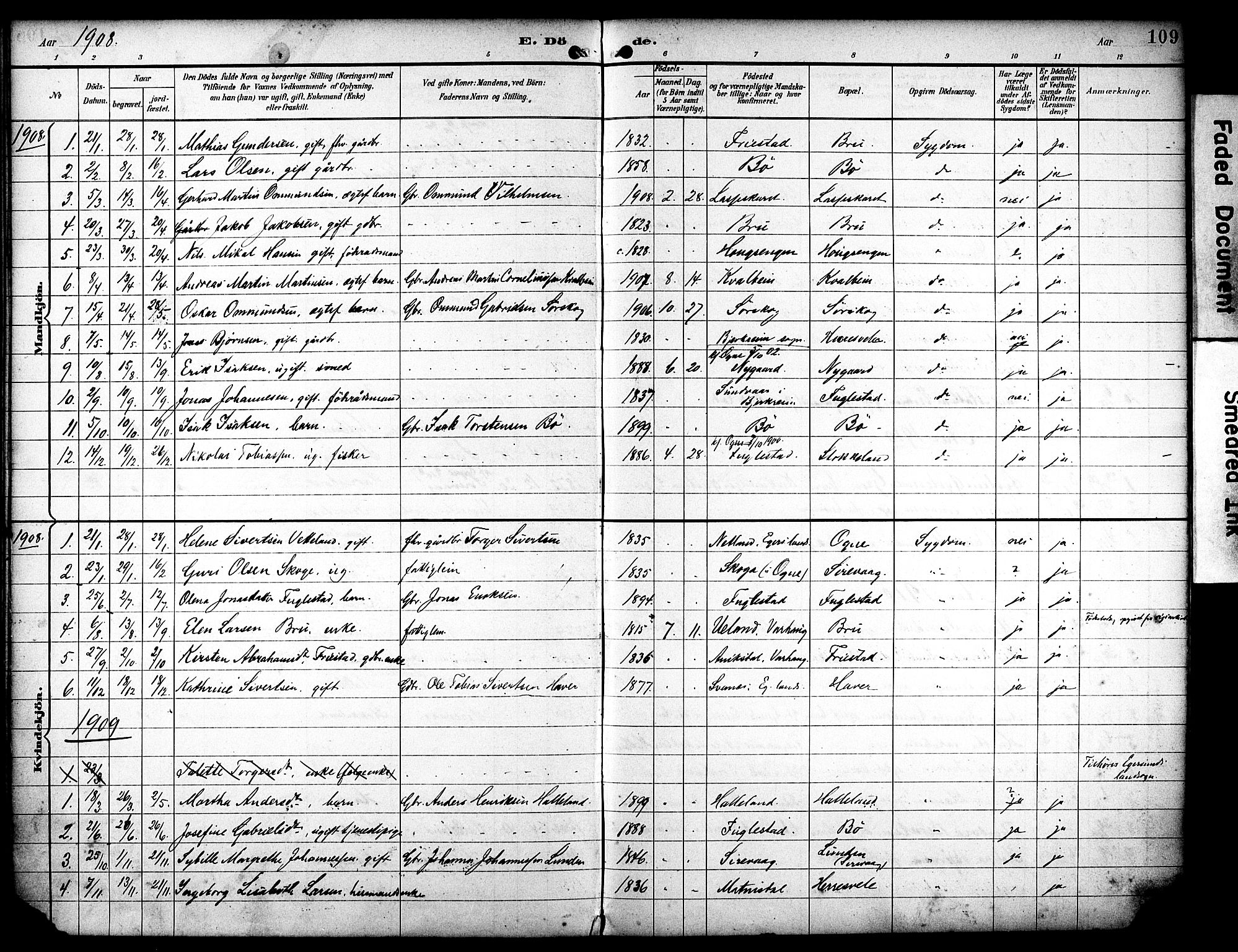 Eigersund sokneprestkontor, AV/SAST-A-101807/S08/L0020: Parish register (official) no. A 19, 1893-1910, p. 109