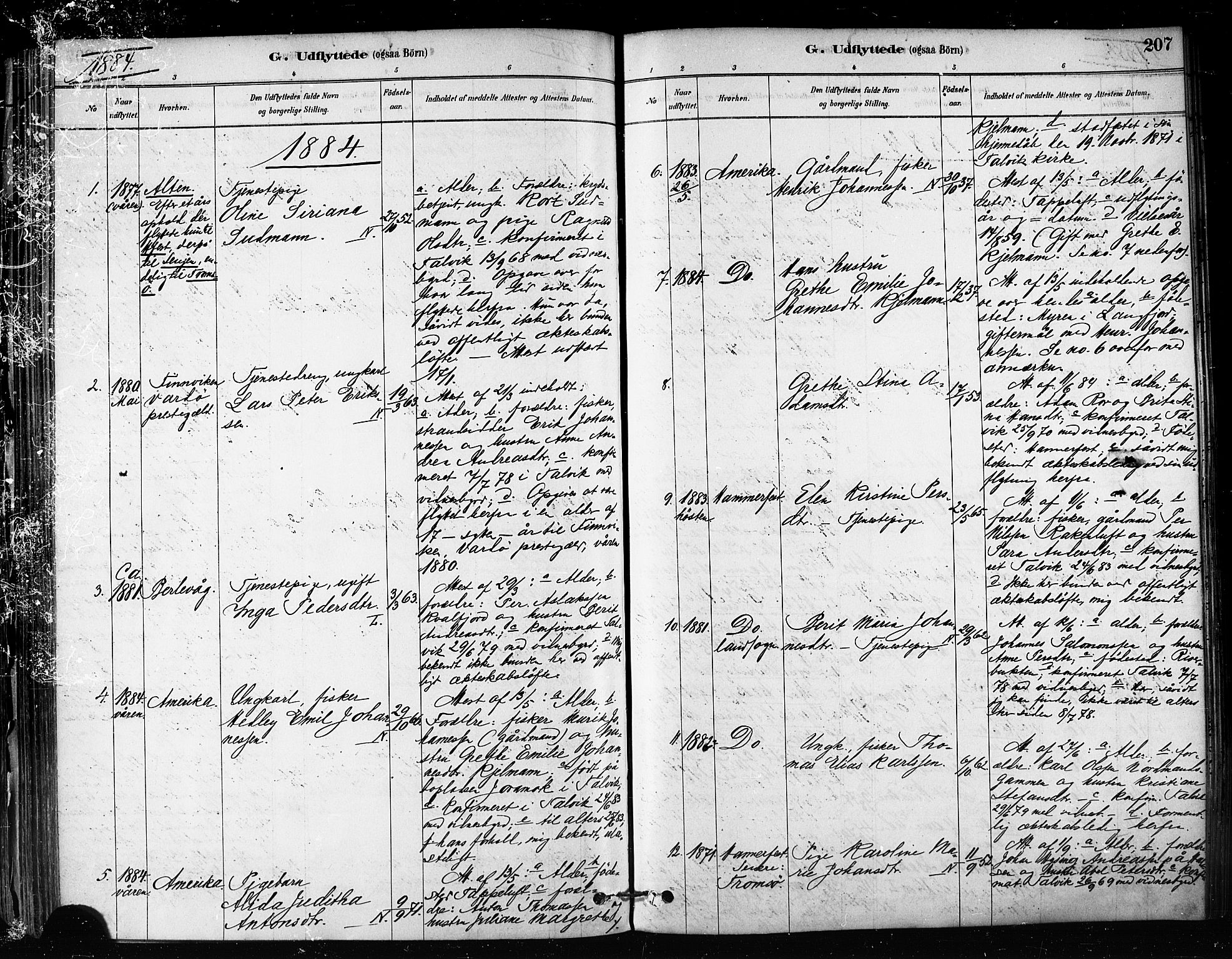 Talvik sokneprestkontor, SATØ/S-1337/H/Ha/L0012kirke: Parish register (official) no. 12, 1878-1886, p. 207