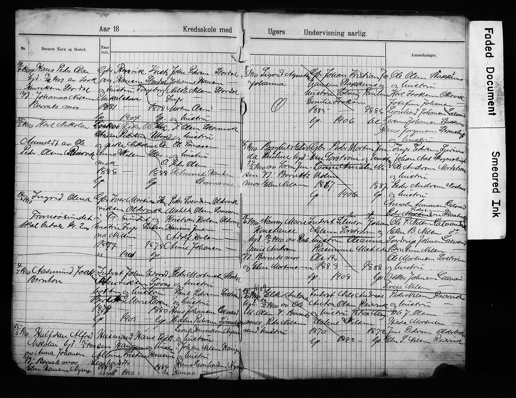 Lyngen sokneprestembete, AV/SATØ-S-1289/H/Ha/L0052/0001: Baptism register no. 52.1, 1895-1914