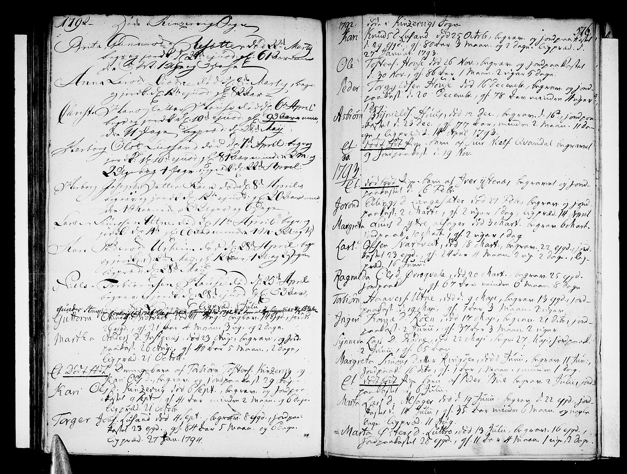 Ullensvang sokneprestembete, AV/SAB-A-78701/H/Haa: Parish register (official) no. A 7 /2, 1788-1804, p. 575-576
