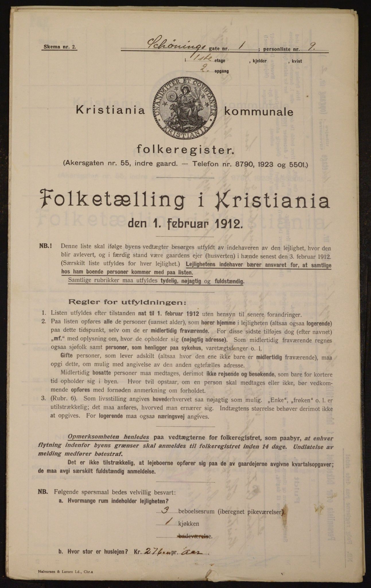 OBA, Municipal Census 1912 for Kristiania, 1912, p. 93566