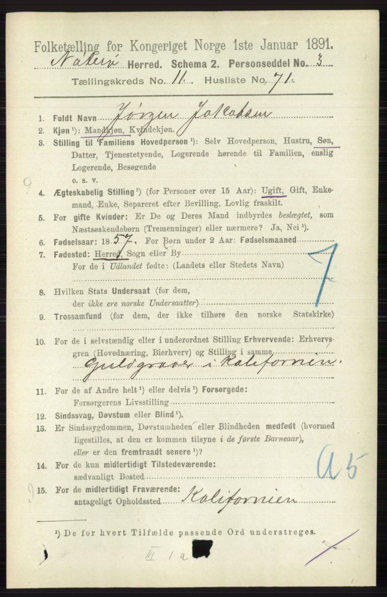 RA, 1891 census for 0722 Nøtterøy, 1891, p. 6271