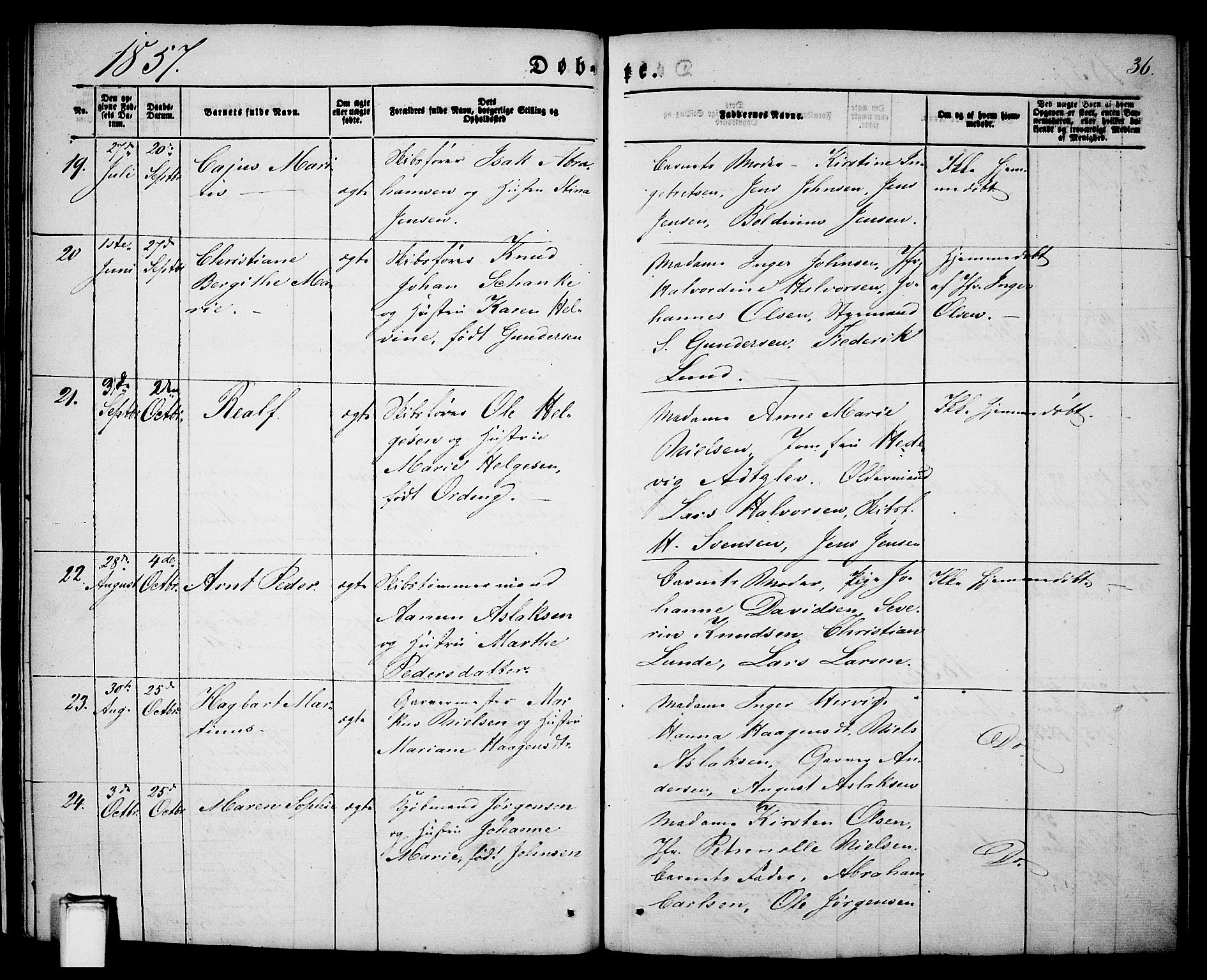 Porsgrunn kirkebøker , SAKO/A-104/G/Ga/L0002: Parish register (copy) no. I 2, 1847-1877, p. 36