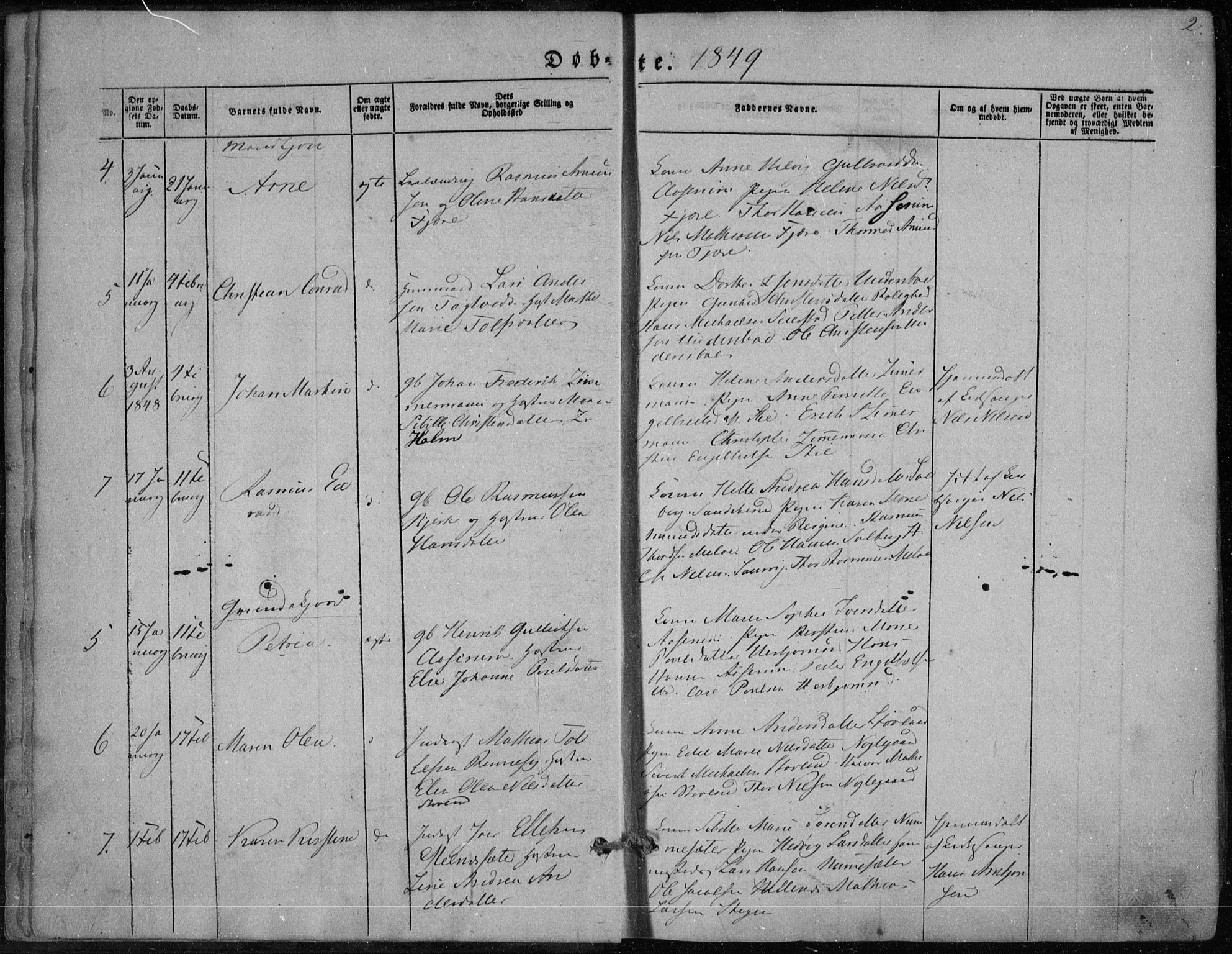 Hedrum kirkebøker, SAKO/A-344/F/Fa/L0006: Parish register (official) no. I 6, 1849-1857, p. 2