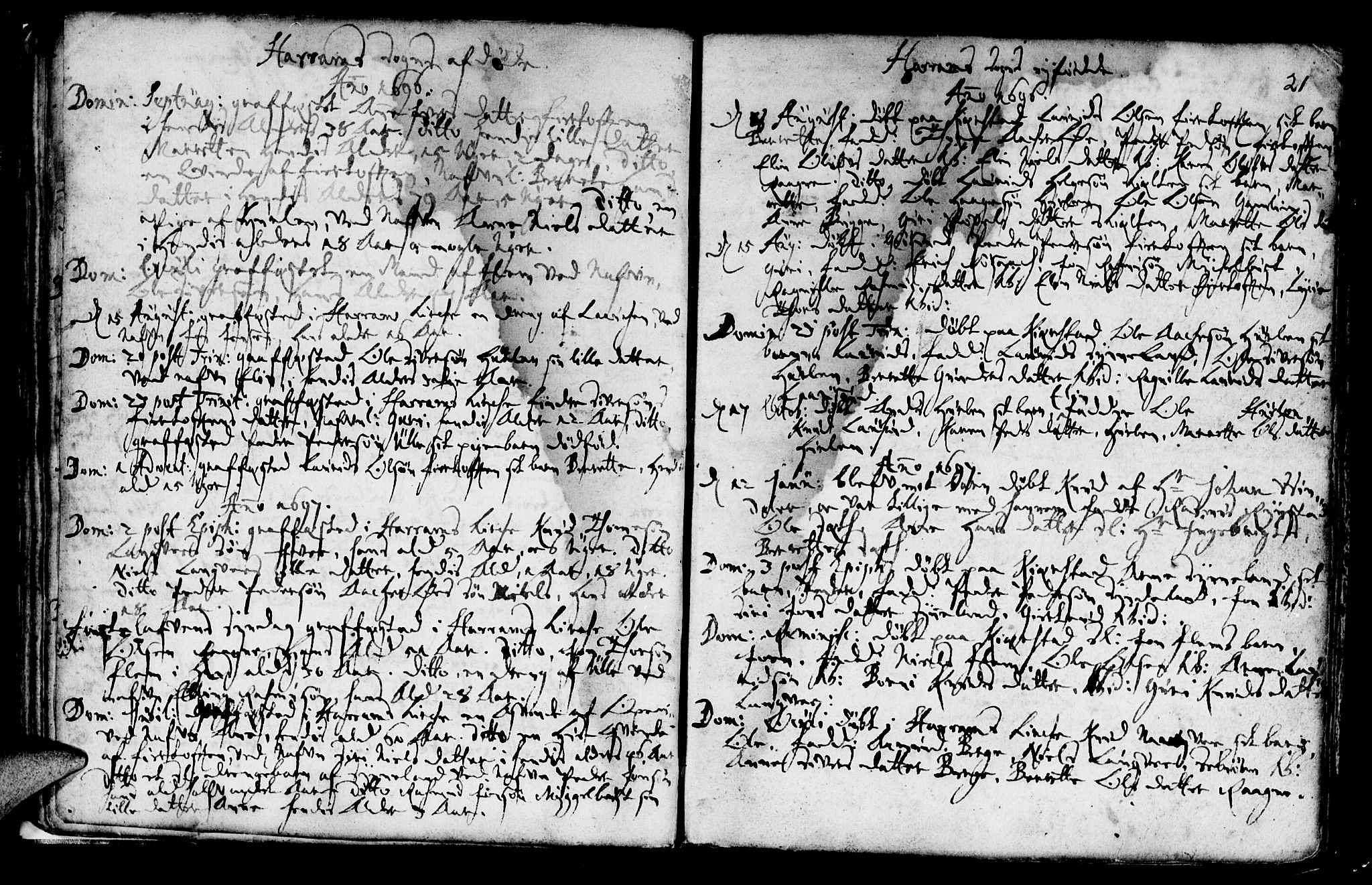 Ministerialprotokoller, klokkerbøker og fødselsregistre - Møre og Romsdal, AV/SAT-A-1454/536/L0491: Parish register (official) no. 536A01 /1, 1689-1737, p. 21