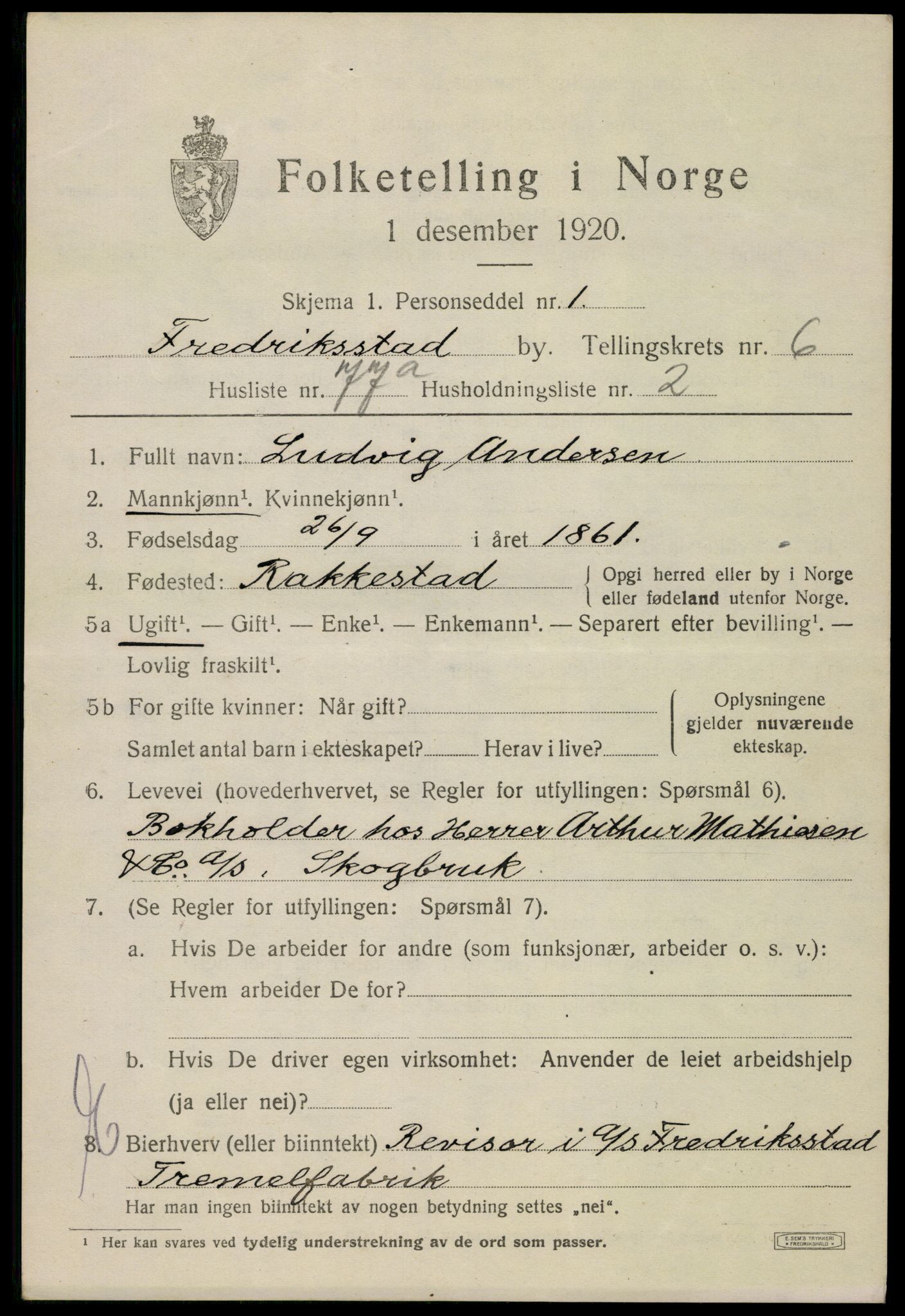 SAO, 1920 census for Fredrikstad, 1920, p. 21447