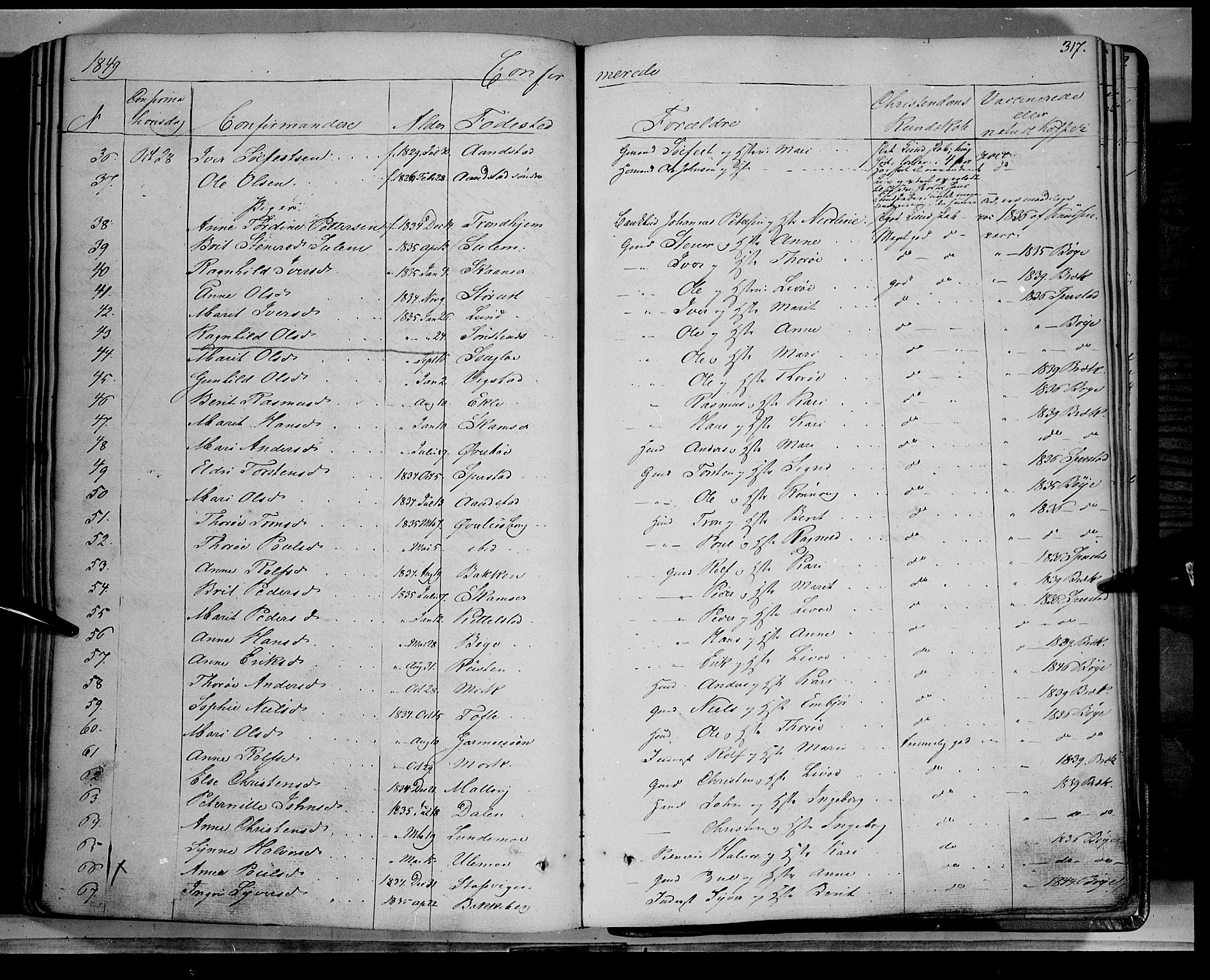 Lom prestekontor, SAH/PREST-070/K/L0006: Parish register (official) no. 6A, 1837-1863, p. 317