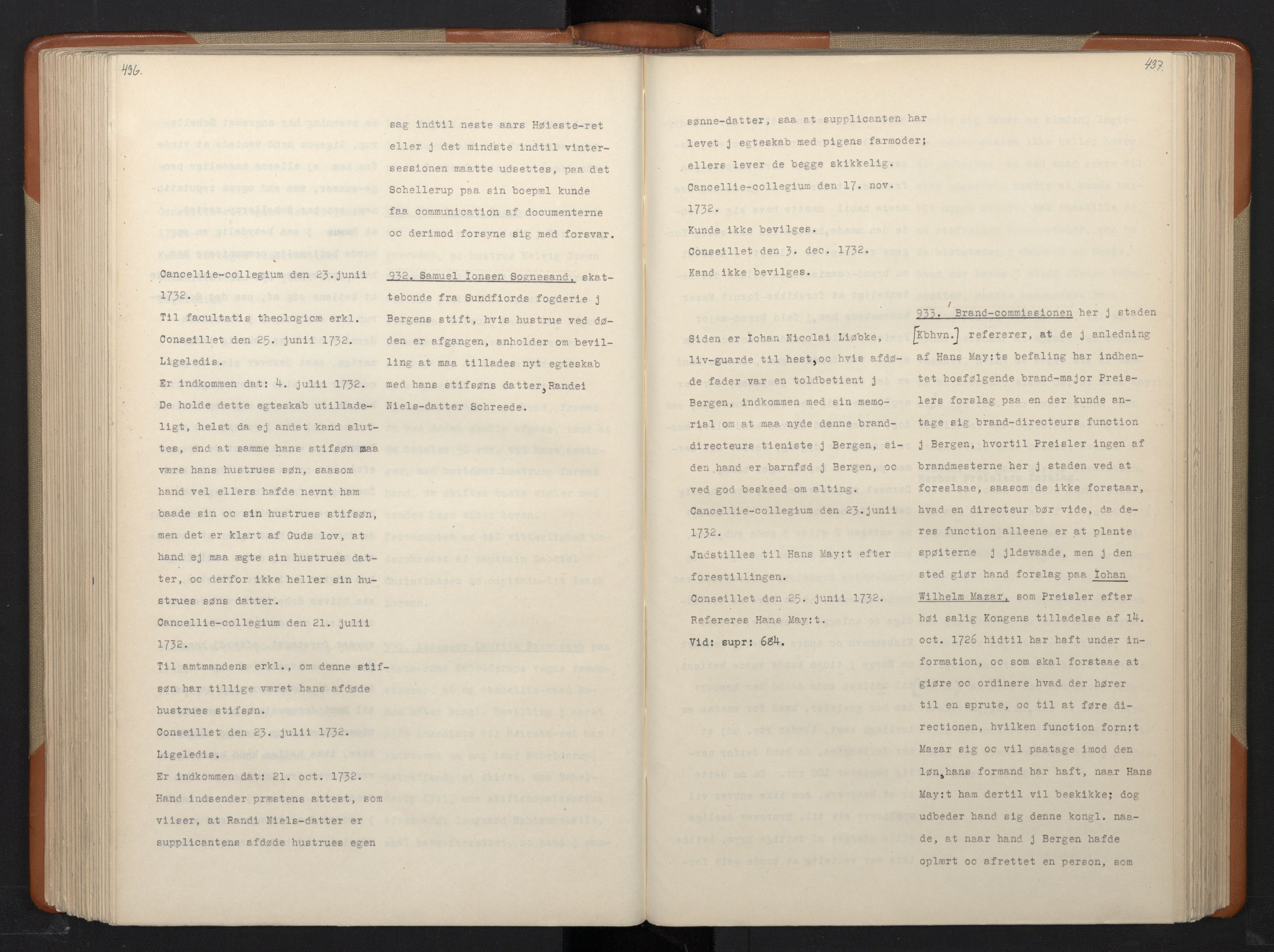 Avskriftsamlingen, RA/EA-4022/F/Fa/L0095: Supplikker, 1732, p. 223