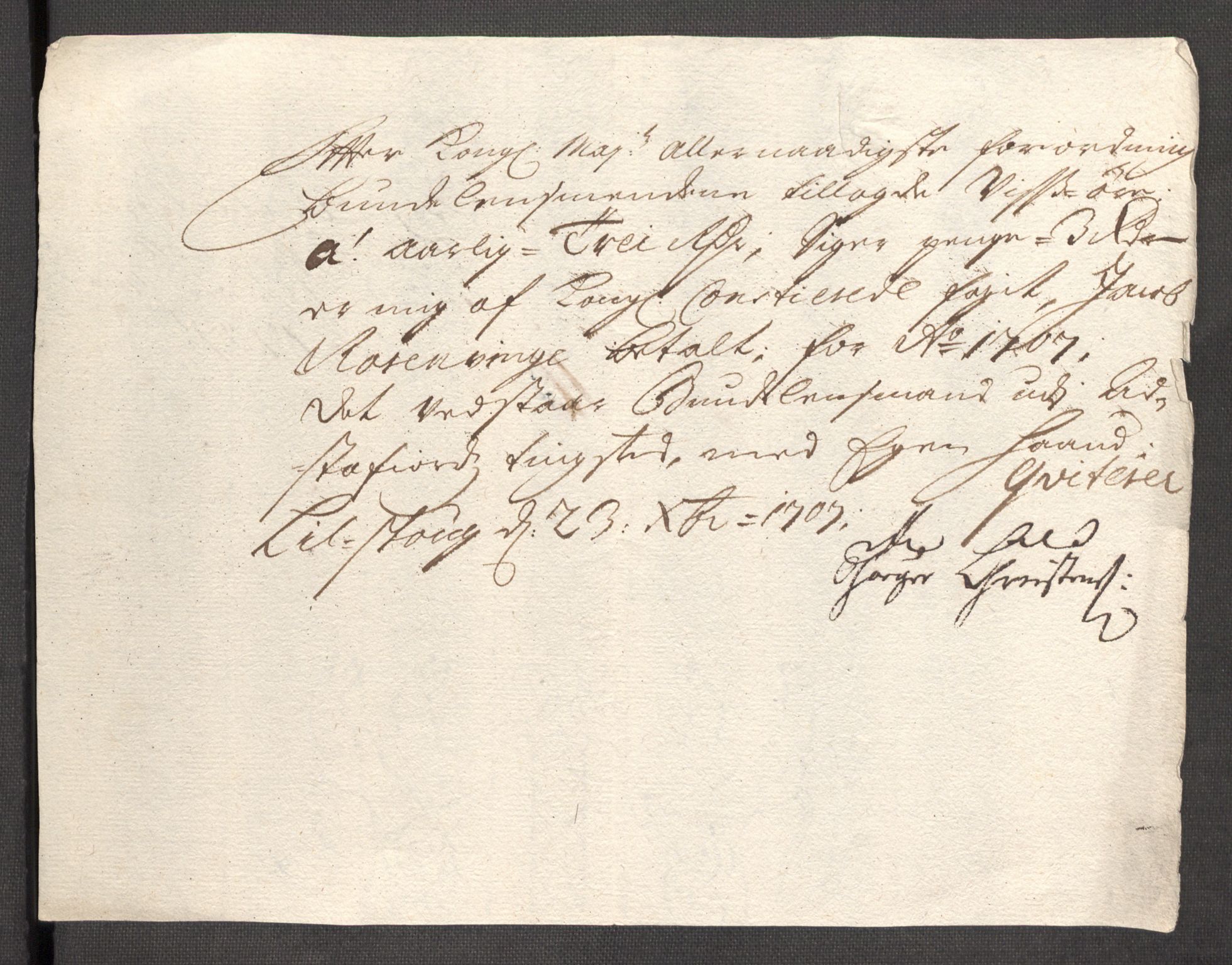 Rentekammeret inntil 1814, Reviderte regnskaper, Fogderegnskap, AV/RA-EA-4092/R68/L4756: Fogderegnskap Senja og Troms, 1705-1707, p. 329