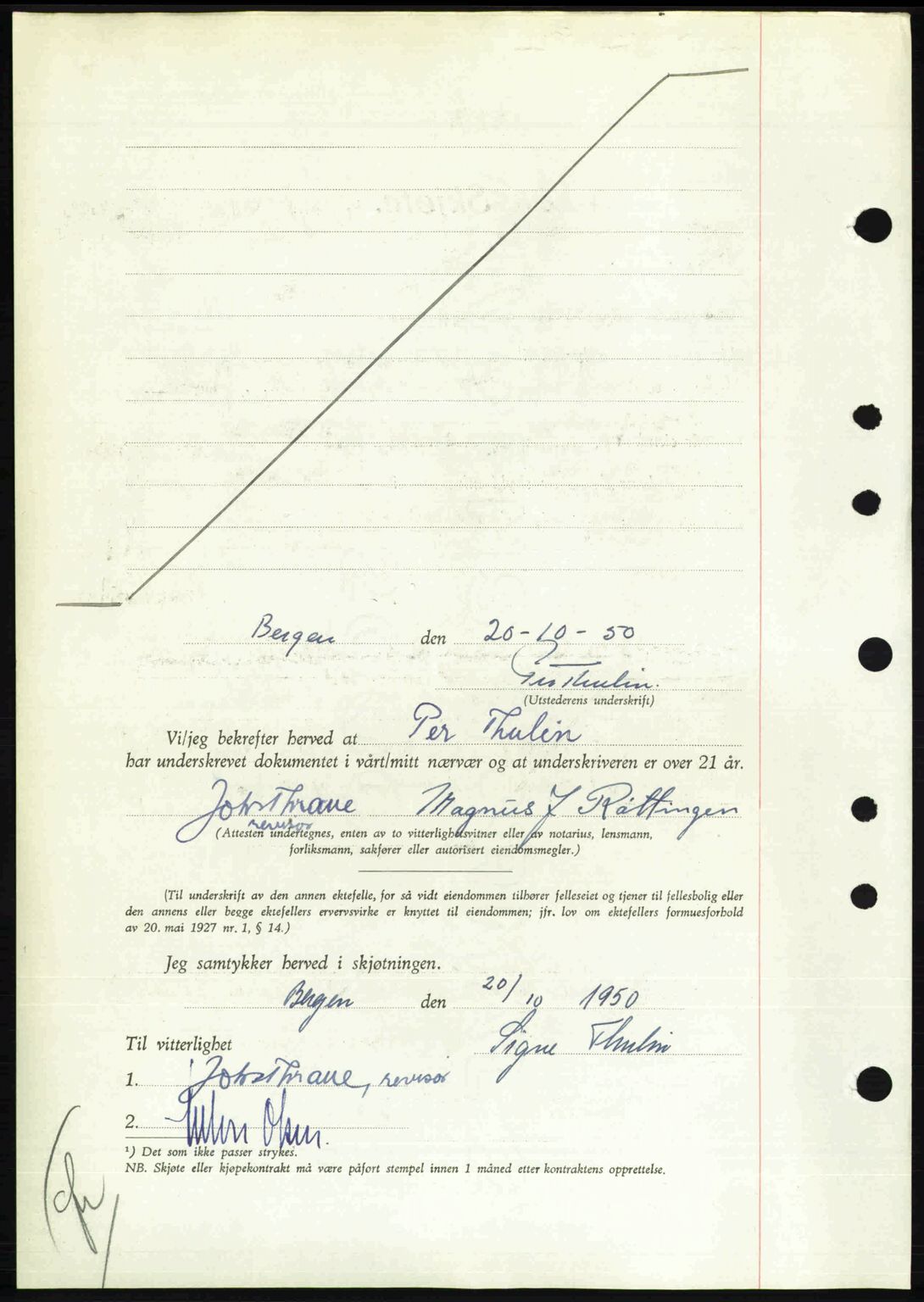 Byfogd og Byskriver i Bergen, AV/SAB-A-3401/03/03Bc/L0034: Mortgage book no. A27-28, 1950-1950, Diary no: : 9074/1950