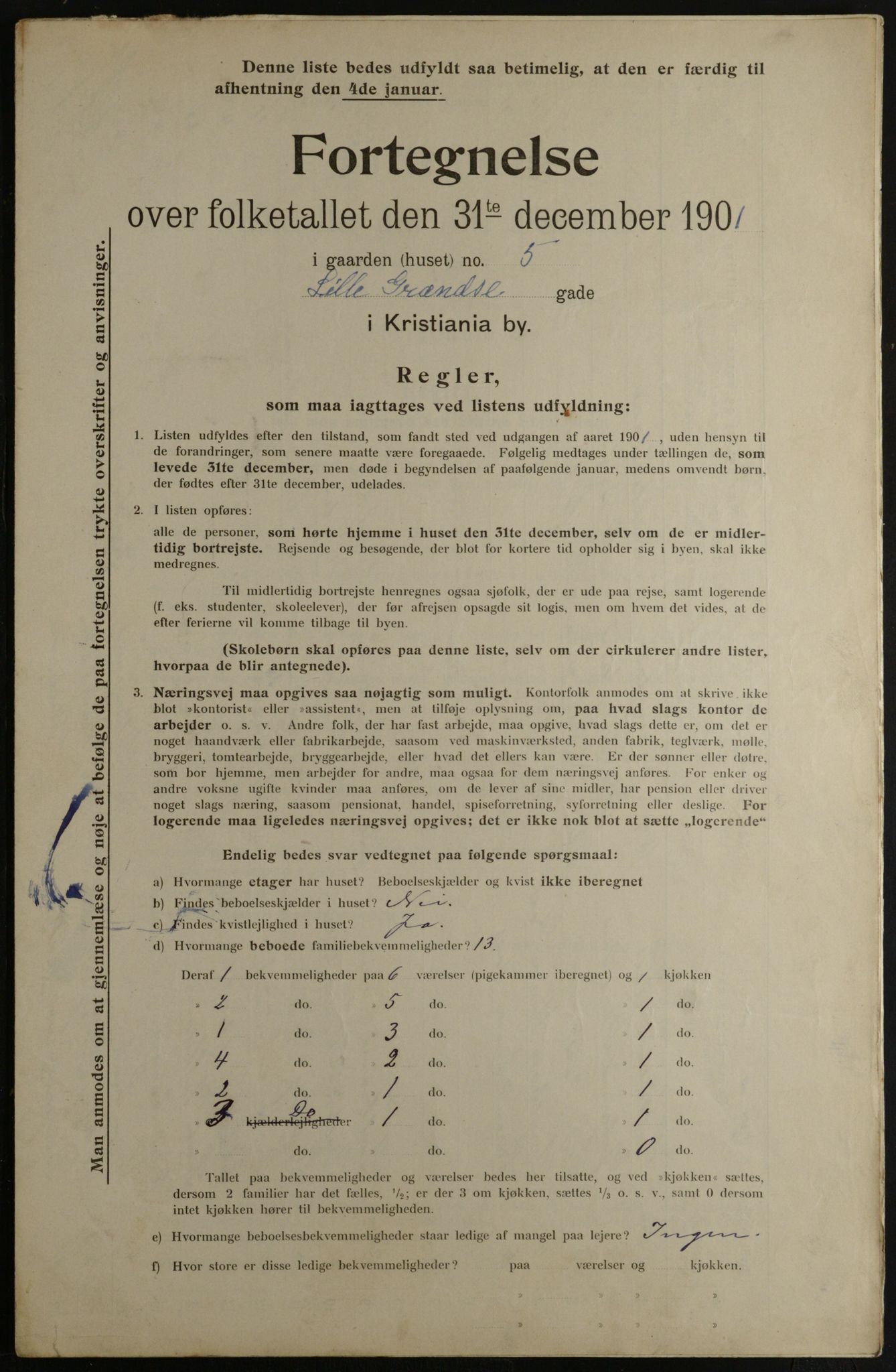 OBA, Municipal Census 1901 for Kristiania, 1901, p. 8889