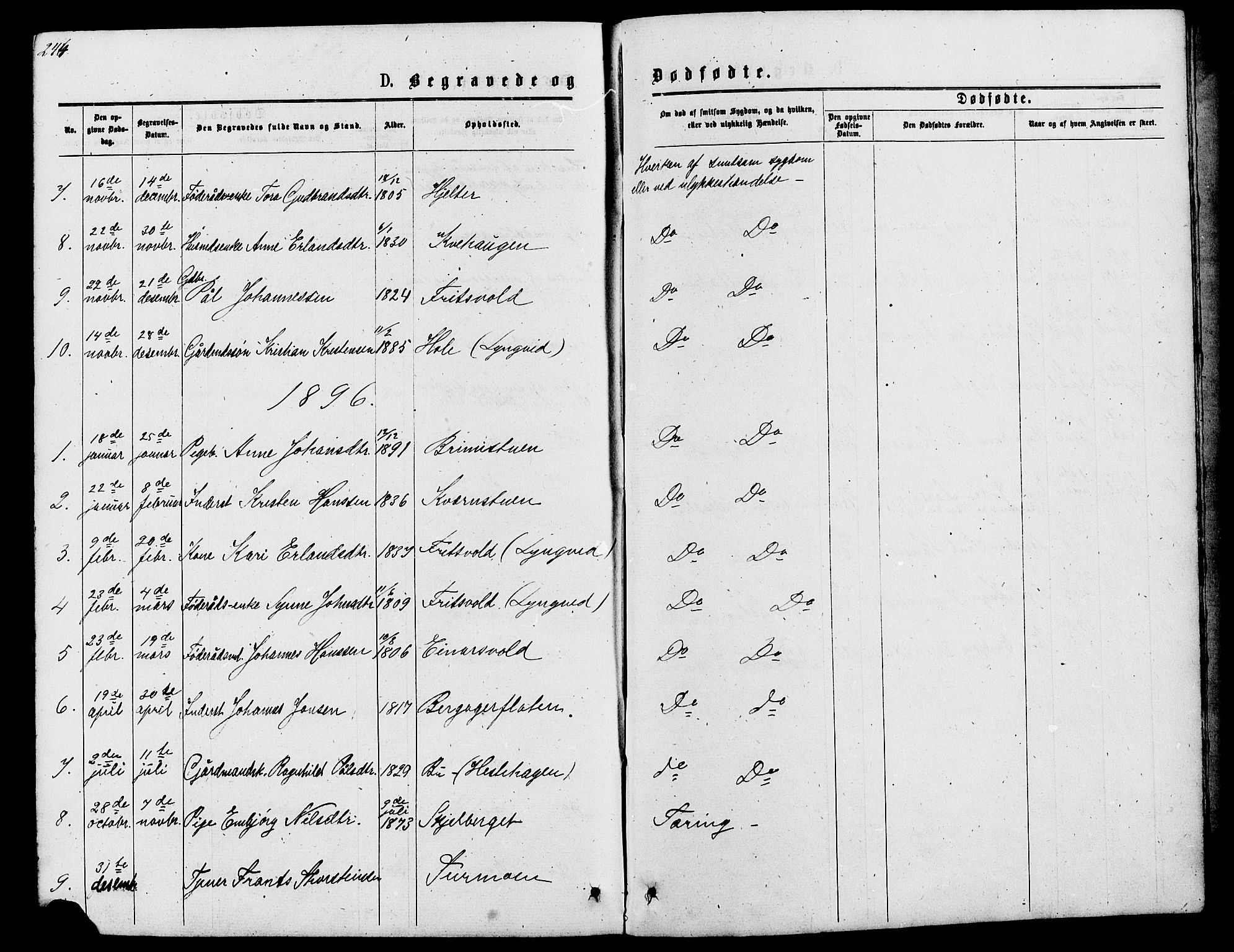 Lom prestekontor, SAH/PREST-070/L/L0005: Parish register (copy) no. 5, 1876-1901, p. 244-245