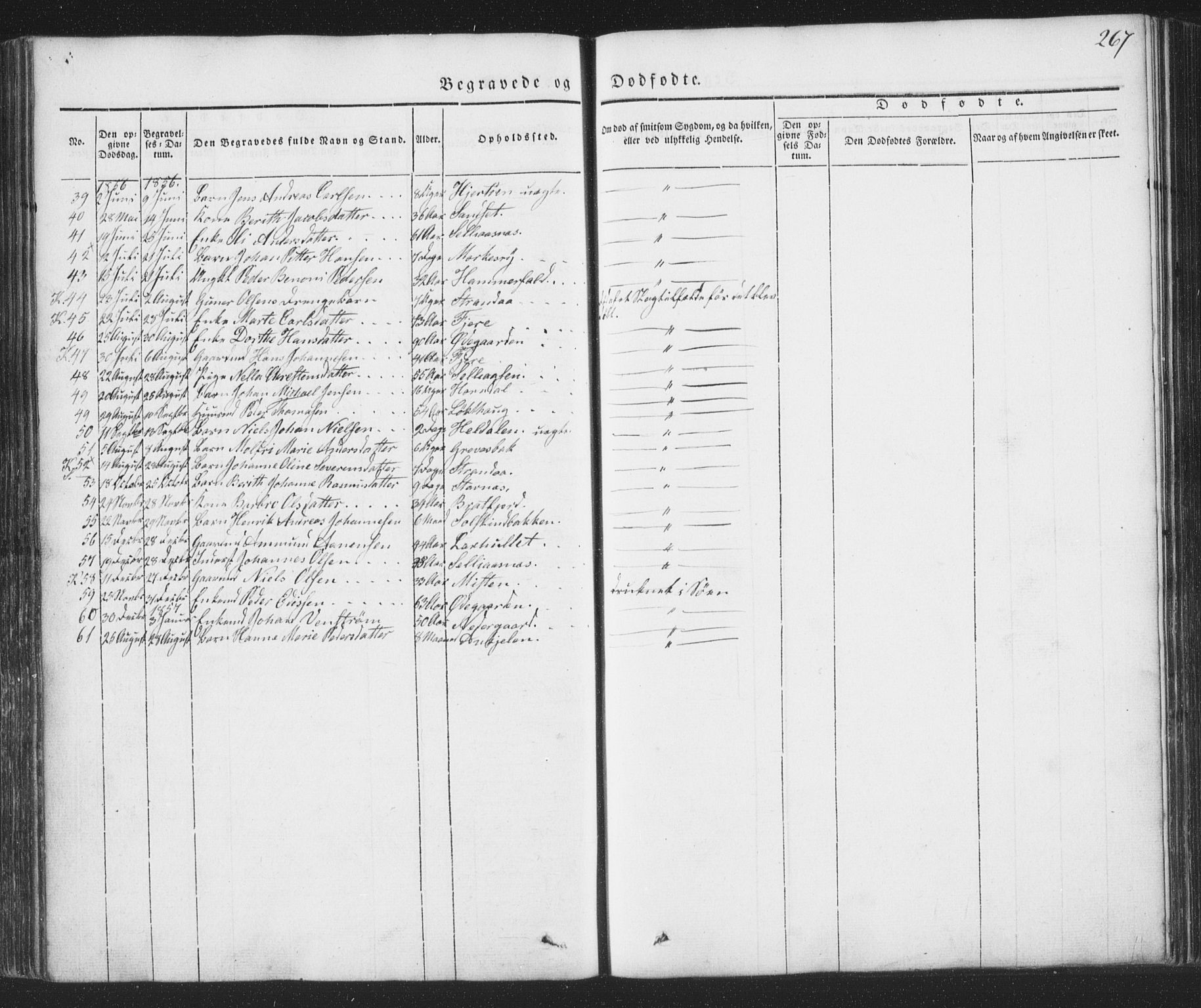 Ministerialprotokoller, klokkerbøker og fødselsregistre - Nordland, AV/SAT-A-1459/853/L0769: Parish register (official) no. 853A08, 1836-1856, p. 267