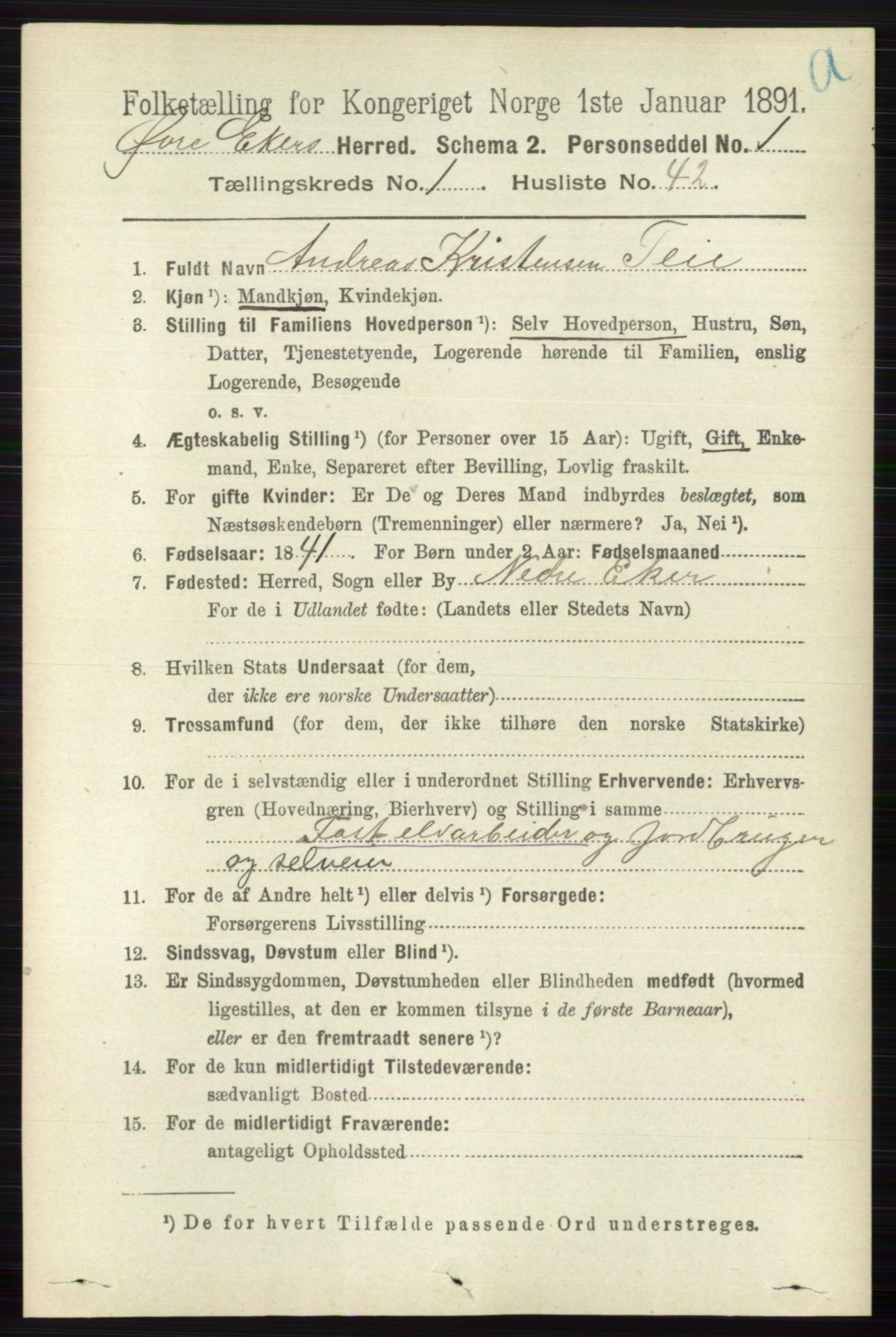RA, 1891 census for 0624 Øvre Eiker, 1891, p. 361