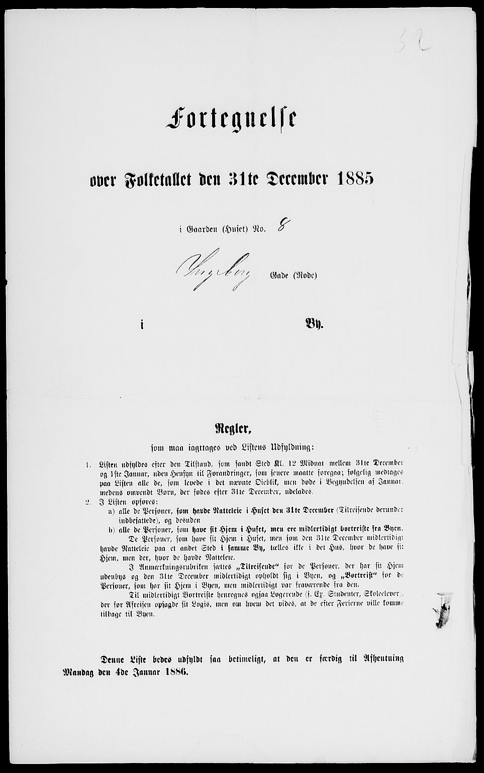 RA, 1885 census for 0301 Kristiania, 1885, p. 8106