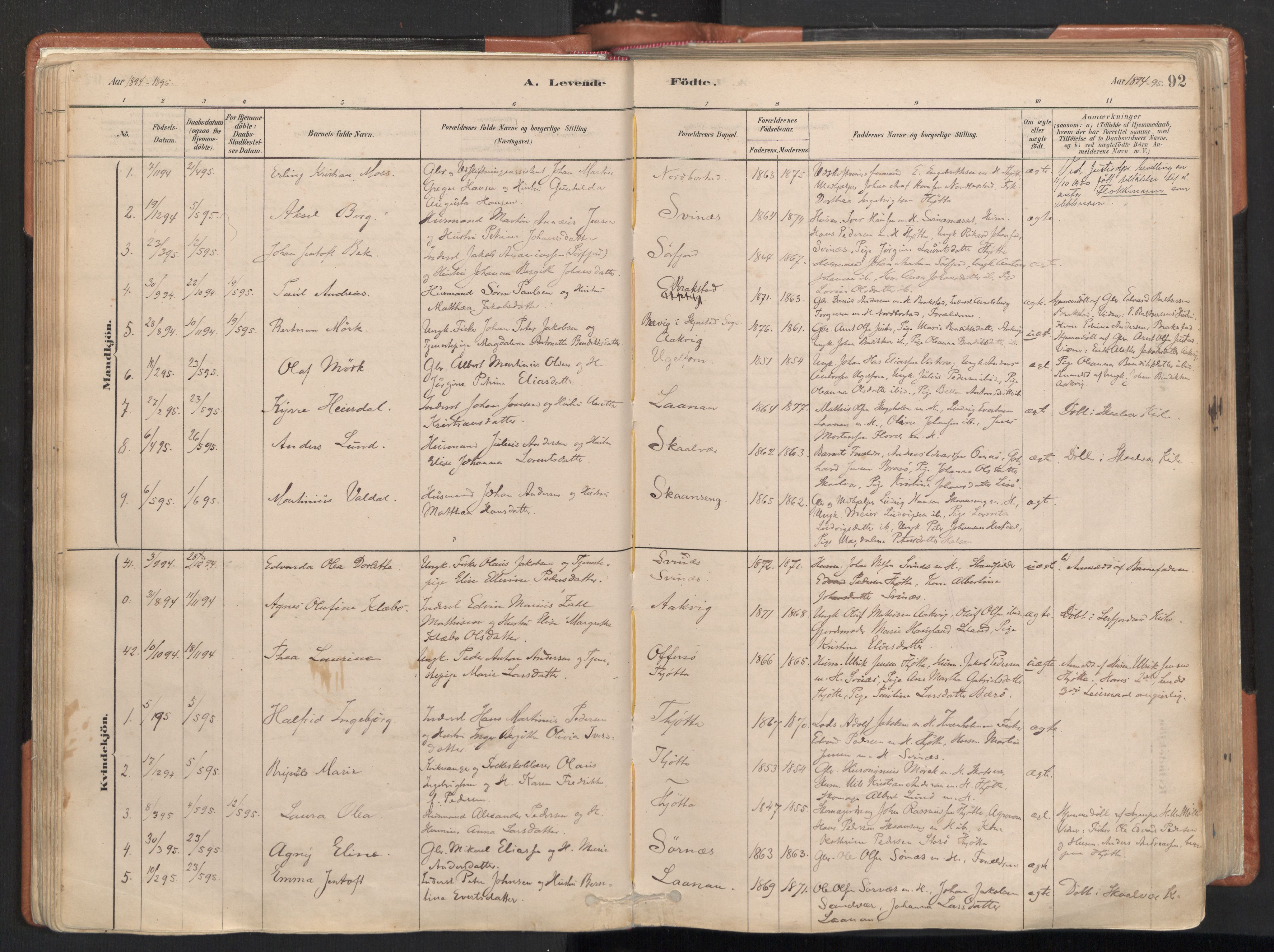 Ministerialprotokoller, klokkerbøker og fødselsregistre - Nordland, SAT/A-1459/817/L0264: Parish register (official) no. 817A04, 1878-1907, p. 92