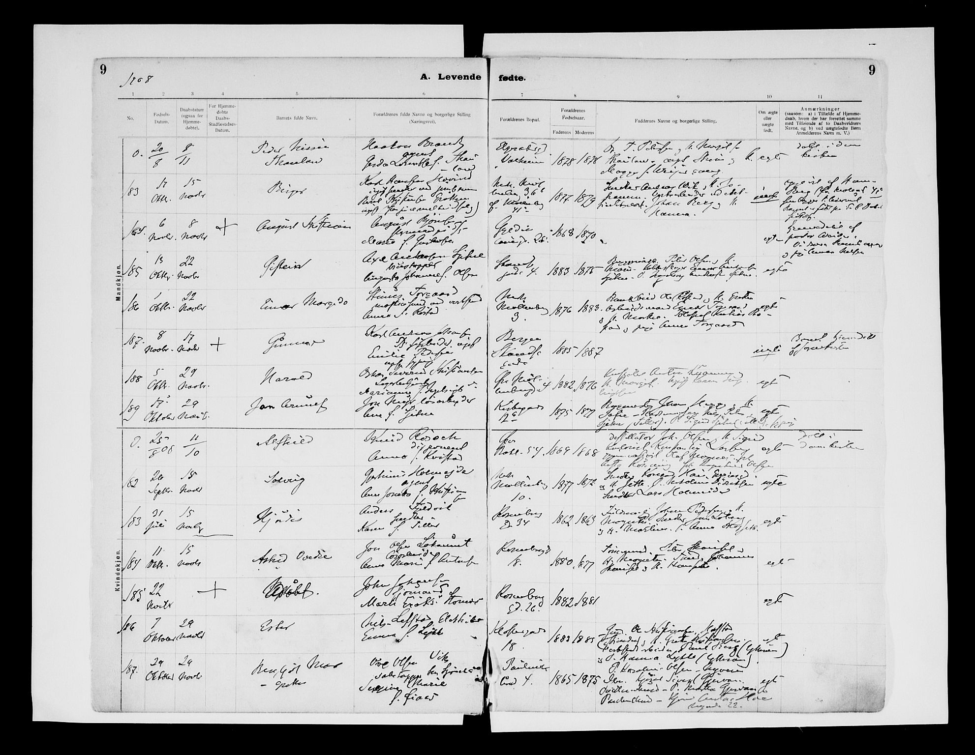 Ministerialprotokoller, klokkerbøker og fødselsregistre - Sør-Trøndelag, AV/SAT-A-1456/604/L0203: Parish register (official) no. 604A23, 1908-1916, p. 9