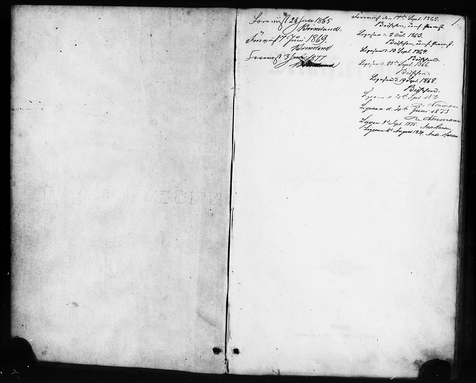 Sveio Sokneprestembete, SAB/A-78501/H/Haa: Parish register (official) no. C 1, 1862-1880, p. 1