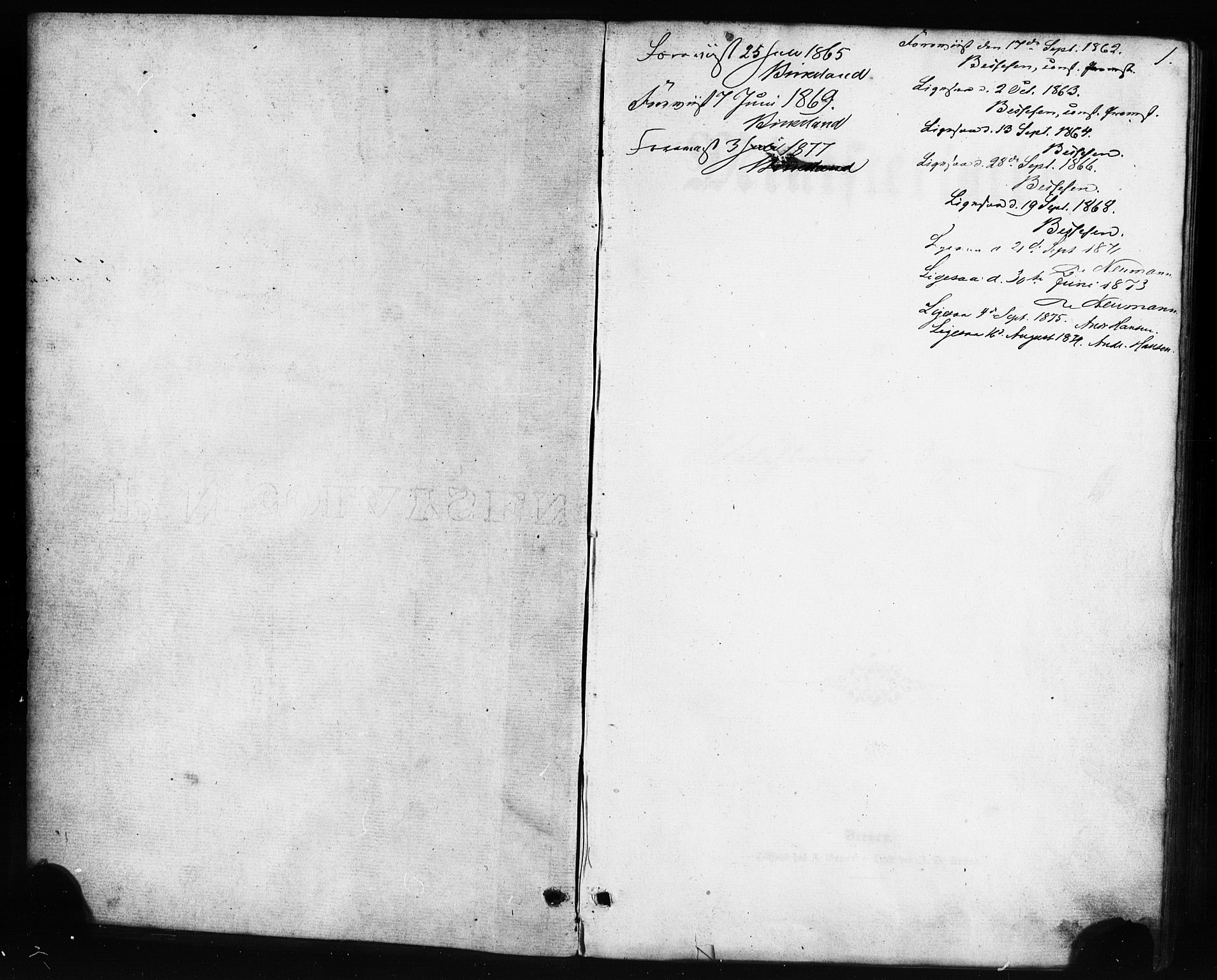 Sveio Sokneprestembete, AV/SAB-A-78501/H/Haa: Parish register (official) no. C 1, 1862-1880, p. 1