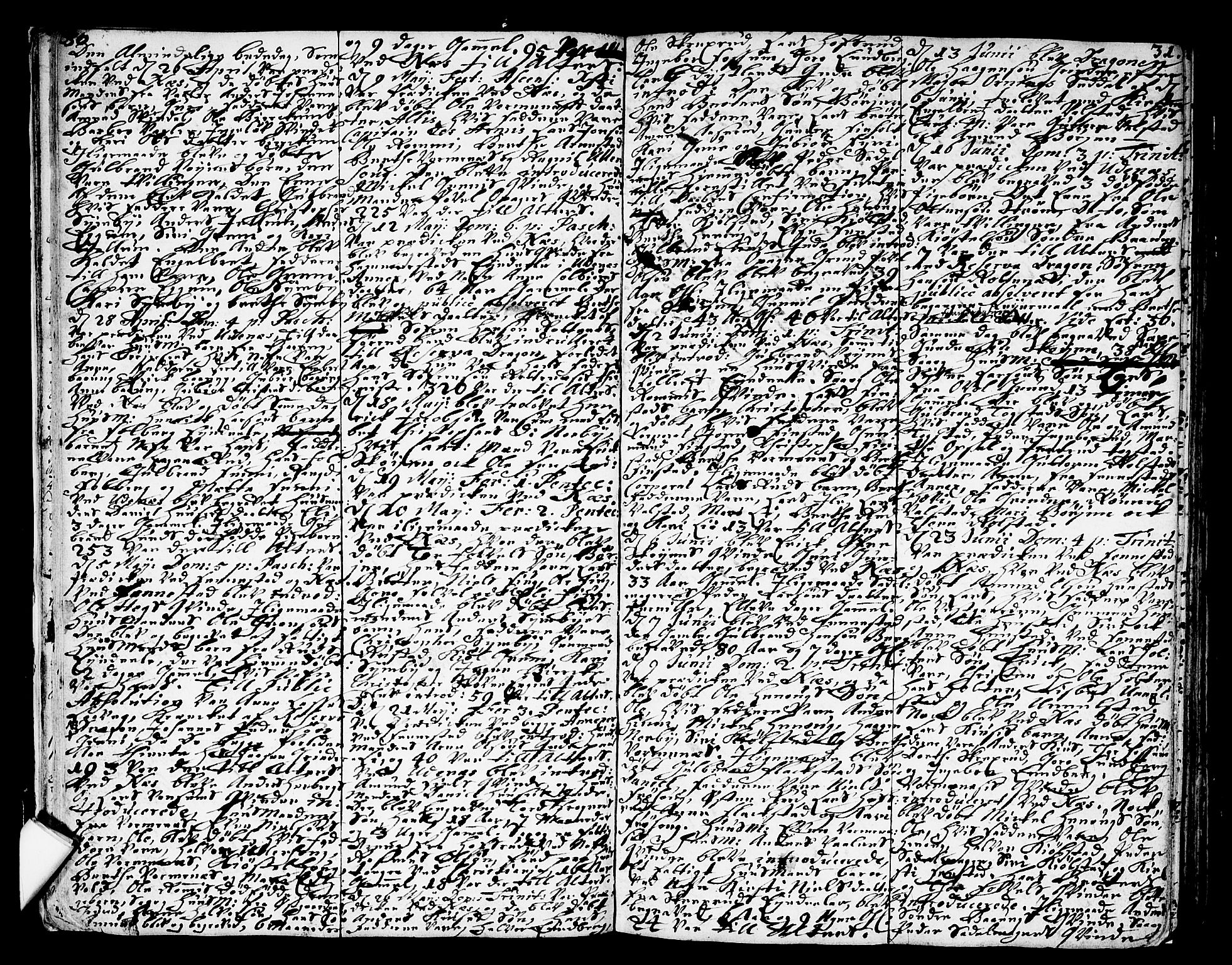 Nes prestekontor Kirkebøker, AV/SAO-A-10410/F/Fa/L0002: Parish register (official) no. I 2, 1717-1734, p. 30-31