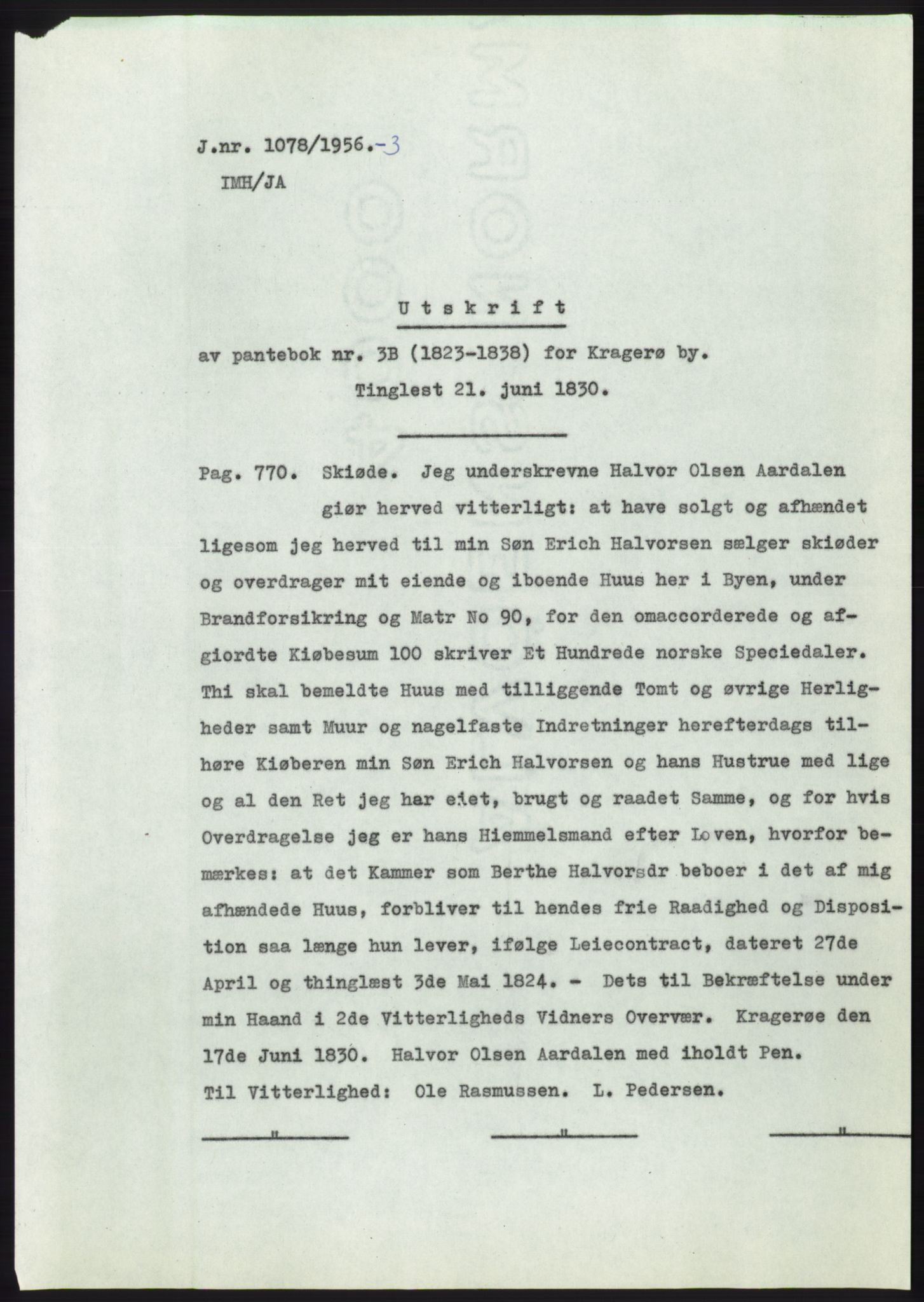 Statsarkivet i Kongsberg, SAKO/A-0001, 1956, p. 310