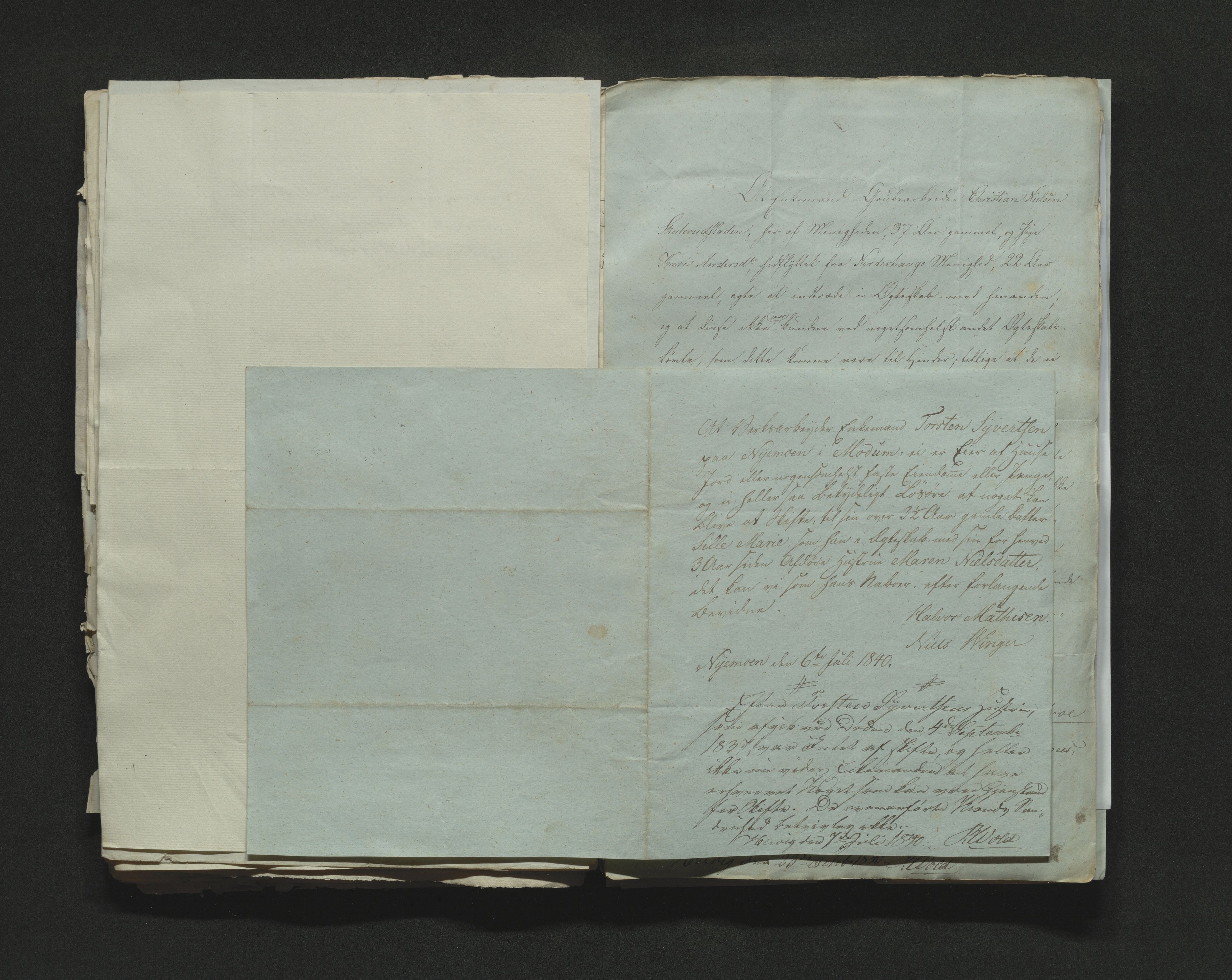 Eiker, Modum og Sigdal sorenskriveri, AV/SAKO-A-123/H/Ha/Hab/L0005: Dødsfallsmeldinger, 1837-1840